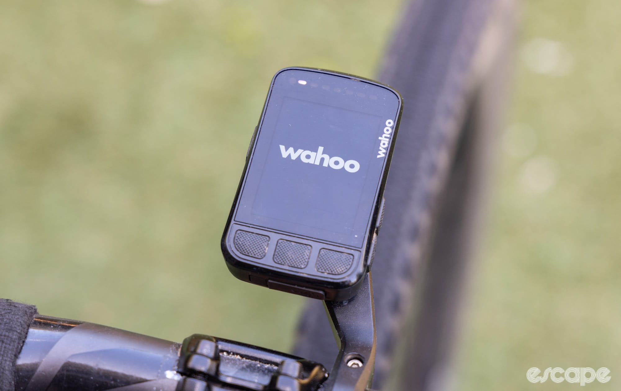 Wahoo Elemnt Bolt V2 computer on handlebar mount