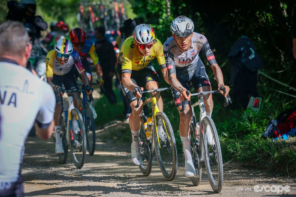 Strade Bianche stage brings chaos to the Giro as Del Toro launches into pink and Van Aert takes comeback win