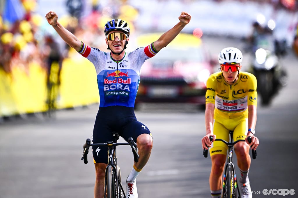 Evenepoel wins Tour stage 15 on a day muted by Vingegaard's abandon