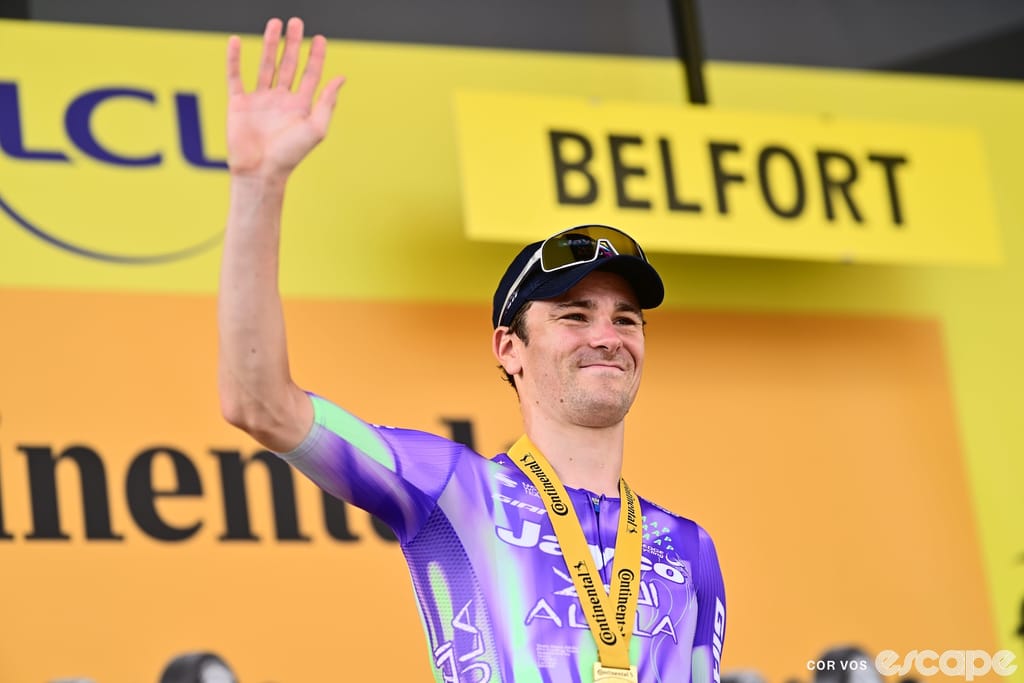 Mauro Schmid rides the wave