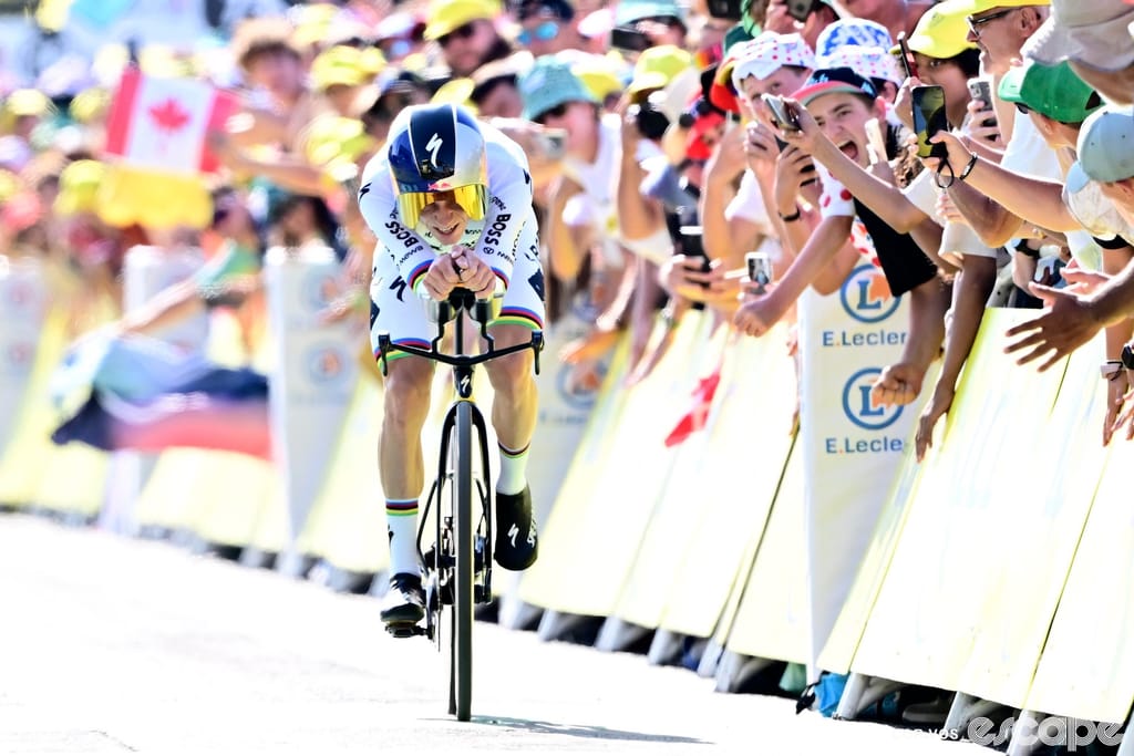 Evenepoel powers to a TT victory on stage 16 of the Tour de France