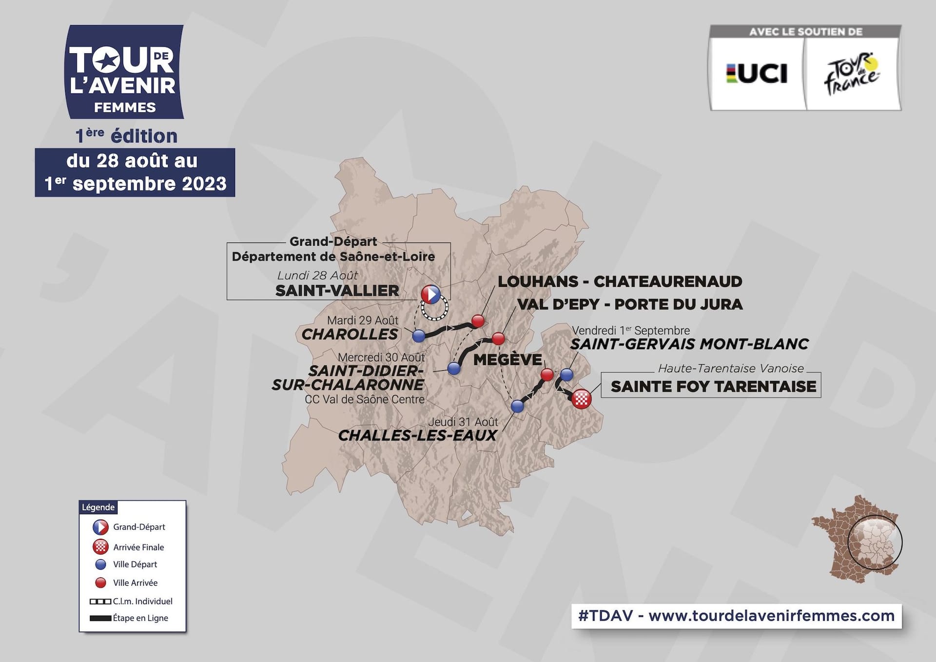 ASO releases stages for first women's Tour de l'Avenir