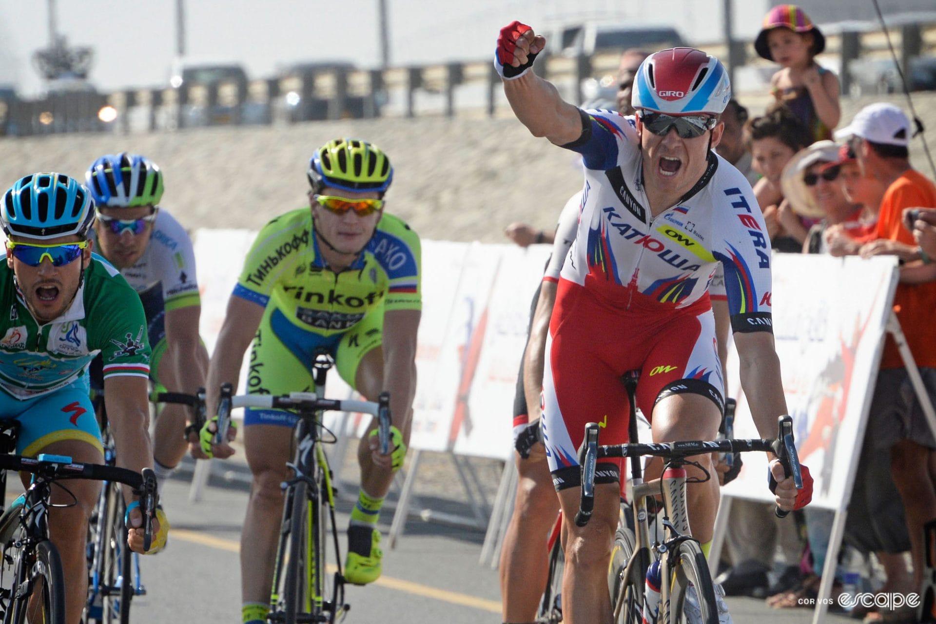 Did a squirrel fall on Alexander Kristoff's head at the 2013 Tour of Oman?