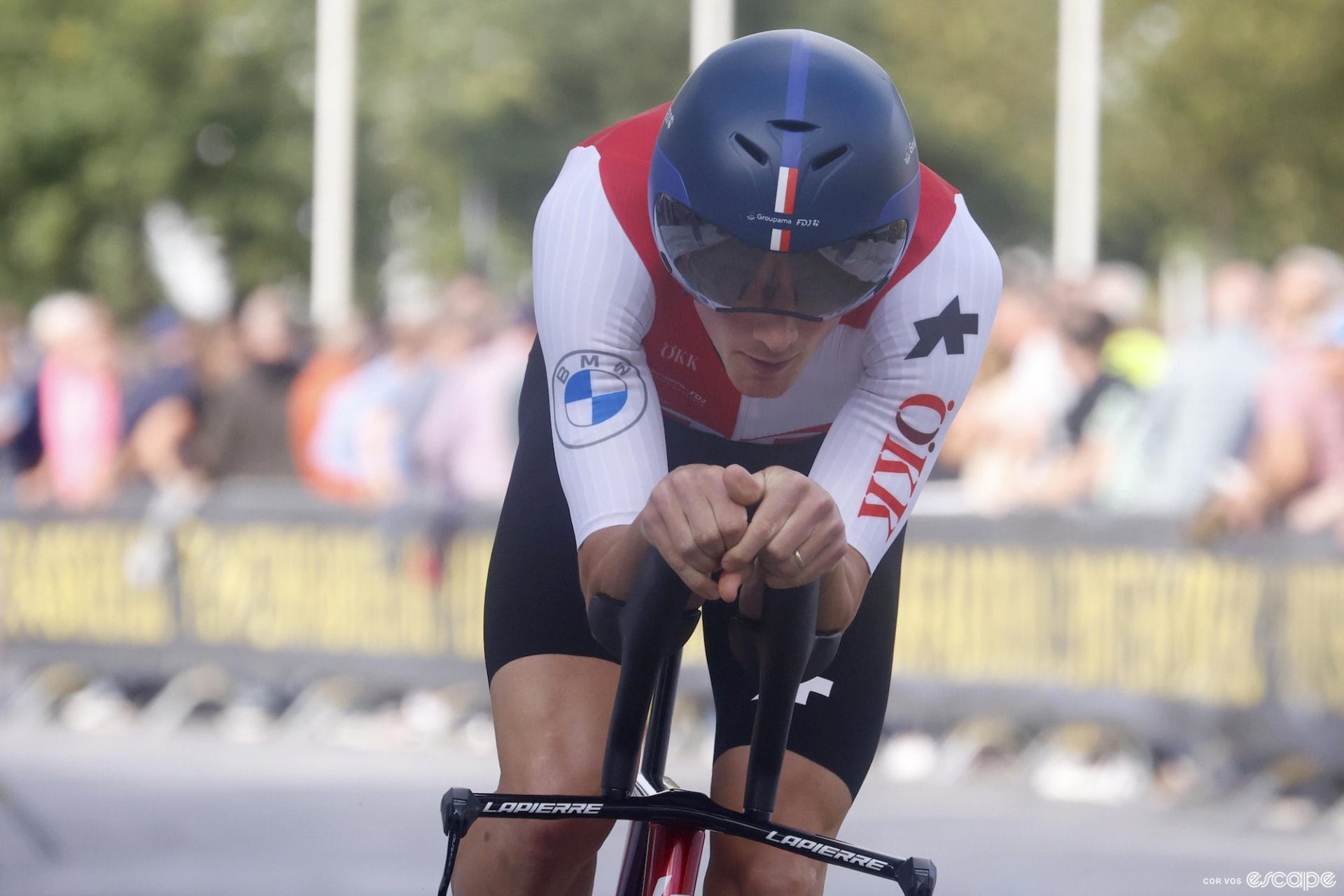 Stefan Küng in scary crash at Euro TT Championships