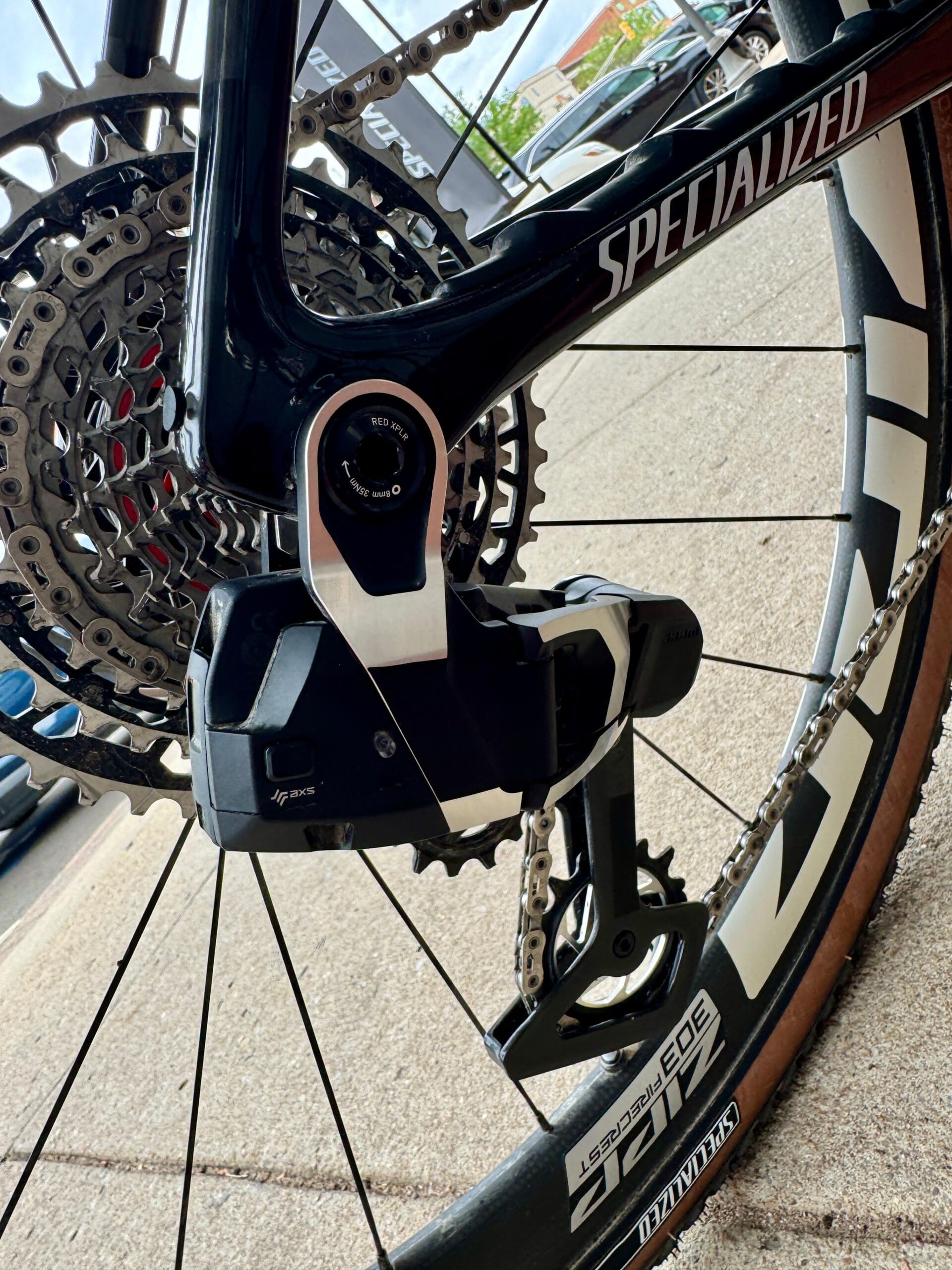 Spotted at Unbound: SRAM Transmission 13 Spd, Zipp wheels, and Trek Checkpoint 