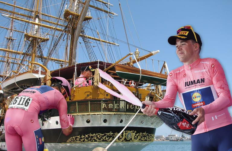 A pink jersey trip on an old ship