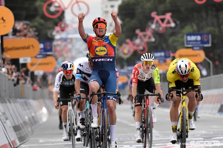 Pedersen pips Van Aert to win the opening stage of the Giro d'Italia