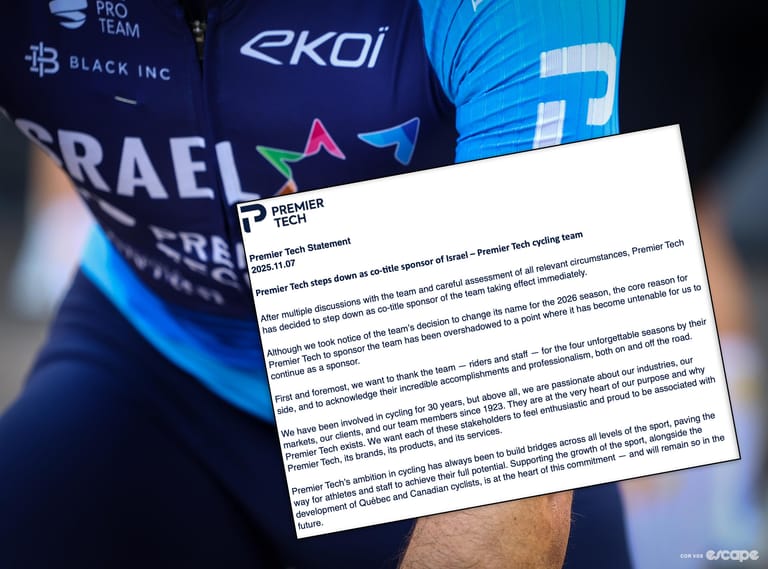 Premier Tech drops sponsorship of Israel-Premier Tech team