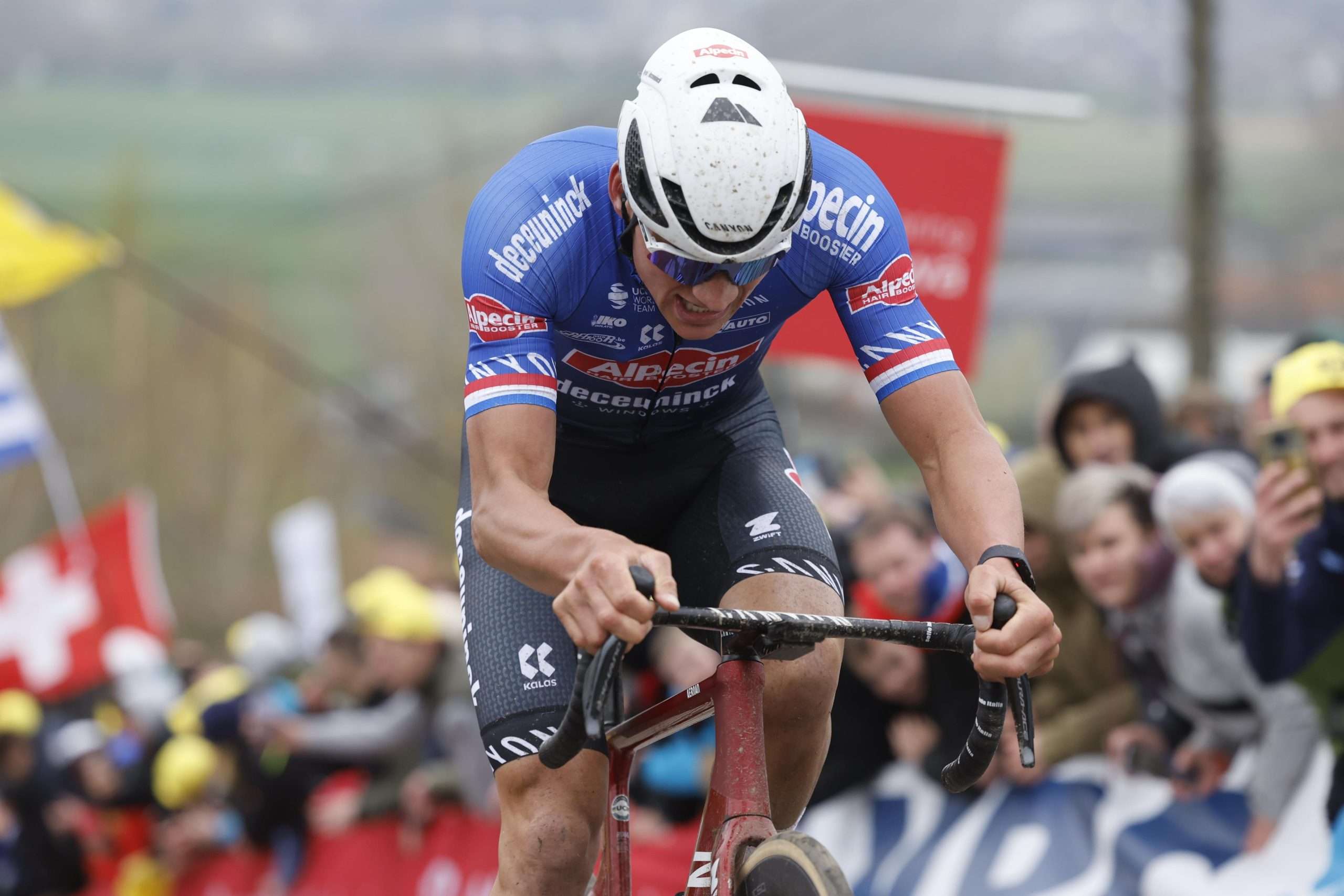 Mathieu van der Poel at the Tour of Flanders.