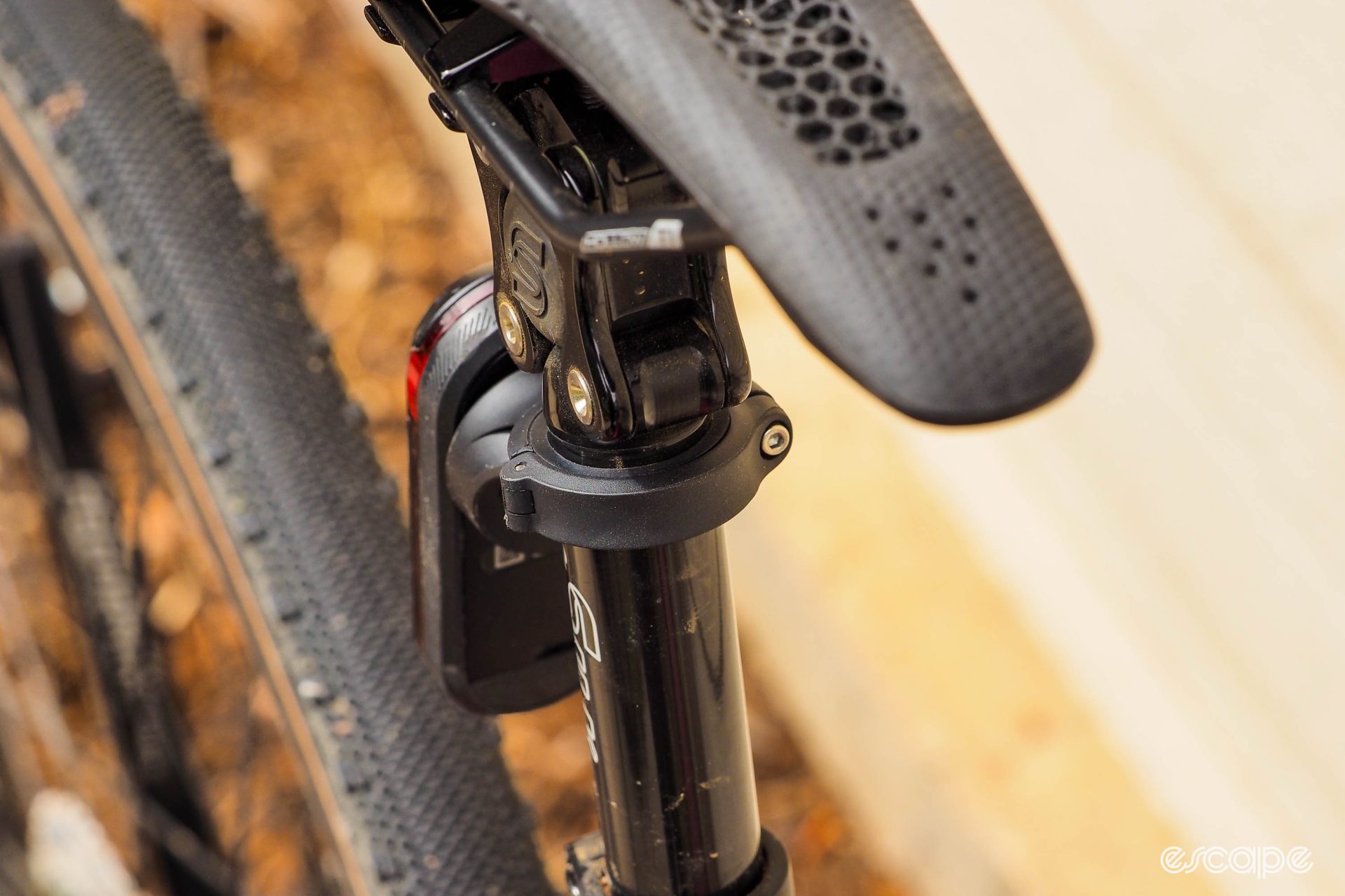 Garmin Varia Seatpost Quarter-Turn Mount attached to Cane Creek eeSilk seatpost