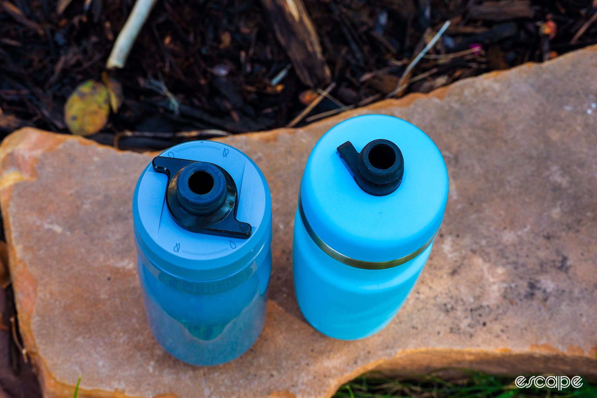 Nozzle designs on Camelbak Podium stainless steel insulated bottle and Bivo Trio insulated bottle