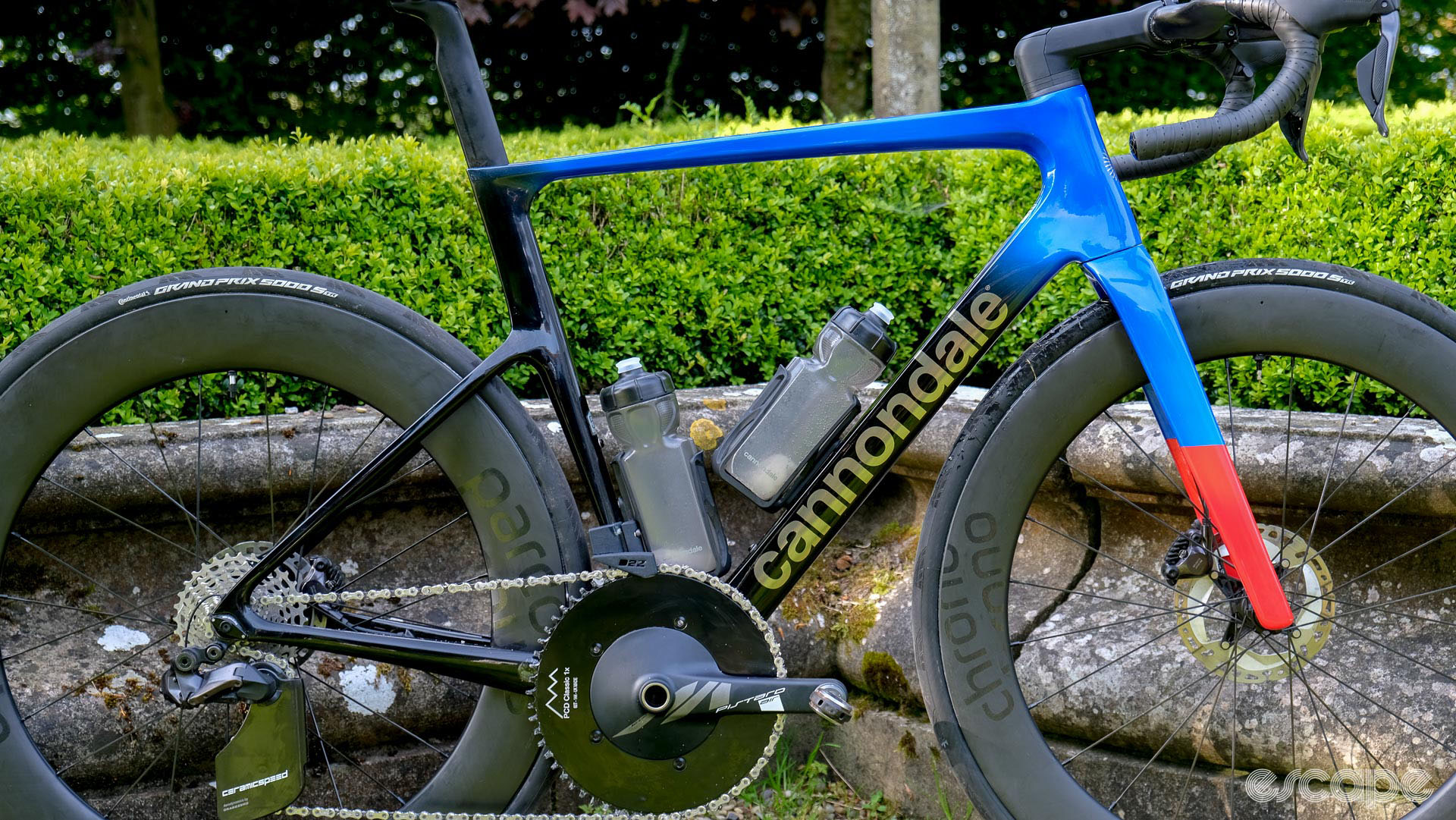 The image shows the optimised Cannondale SuperSix Evo Hi-Mod 2 built for the Ras Tailteann stage race.