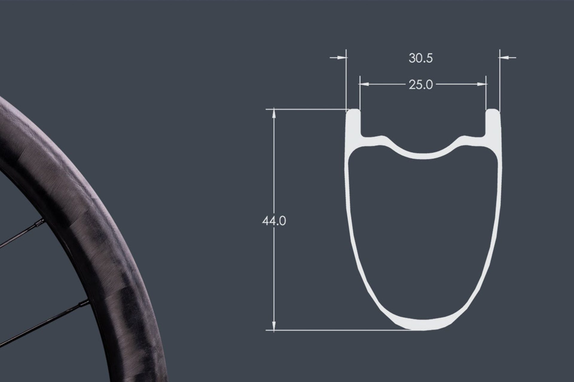 Chris King ARD44 rim profile drawing