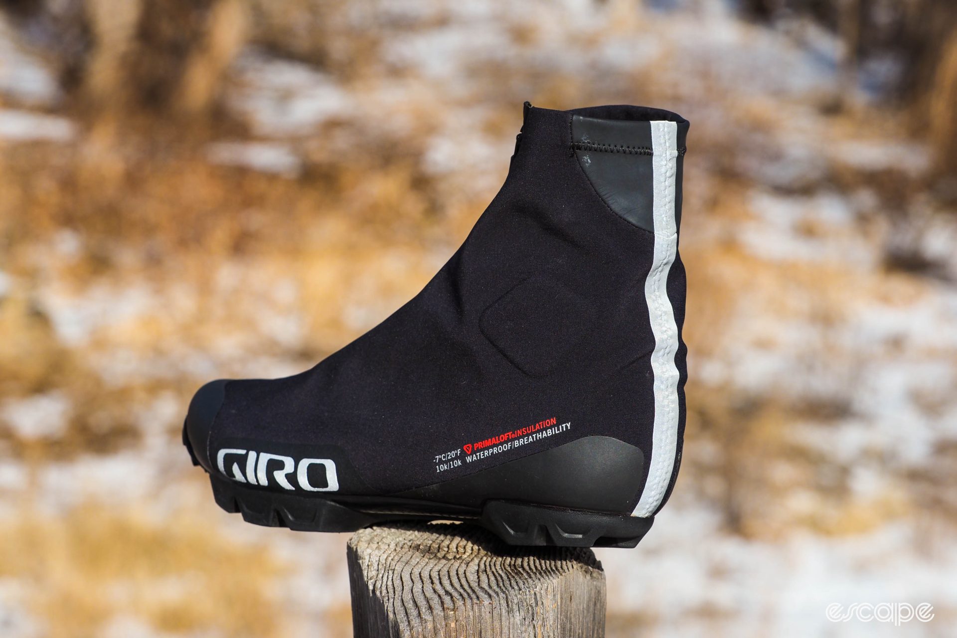 Reflective details on the Giro Blaze winter cycling shoes