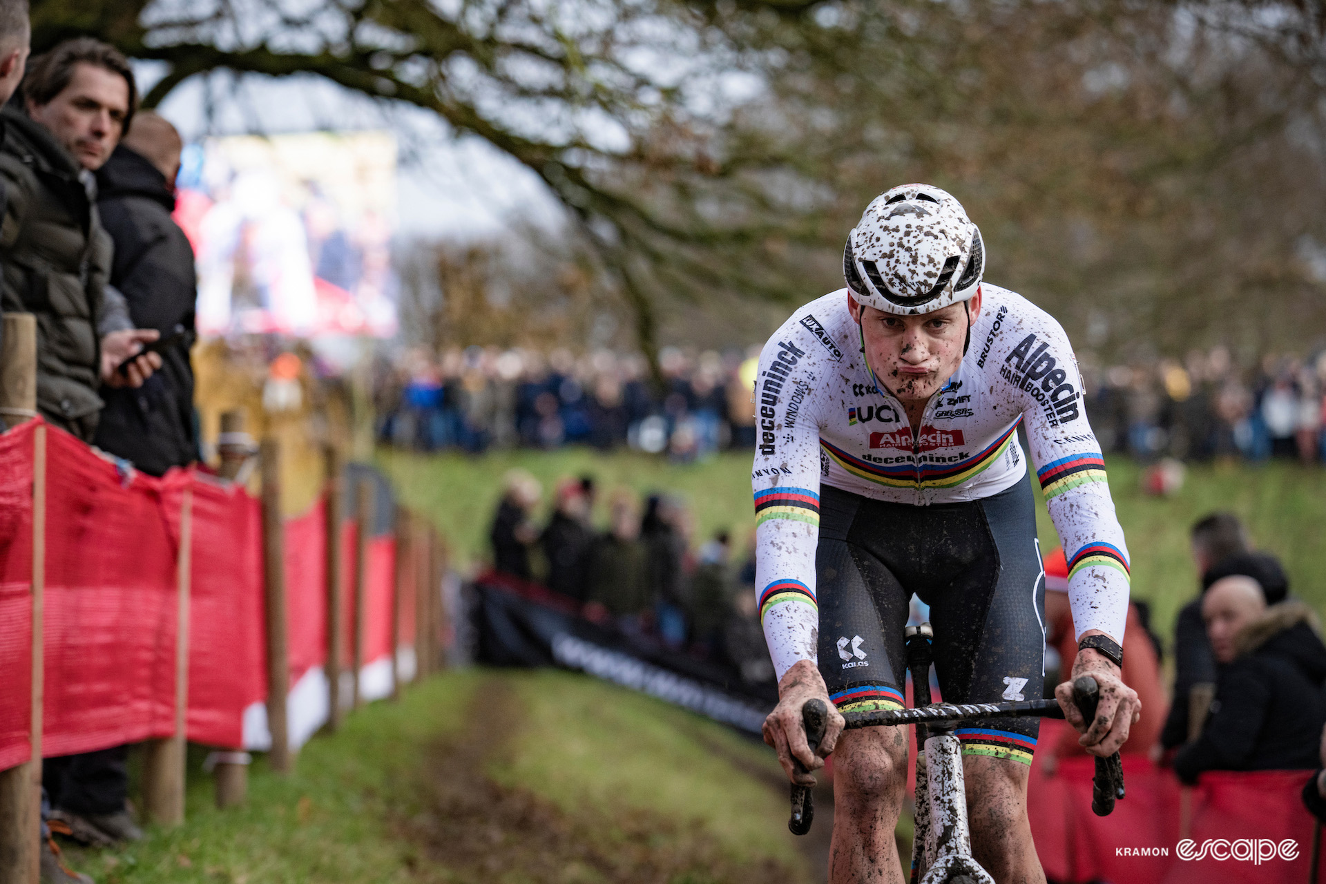 World champion Mathieu van der Poel during CX World Cup Hulst.