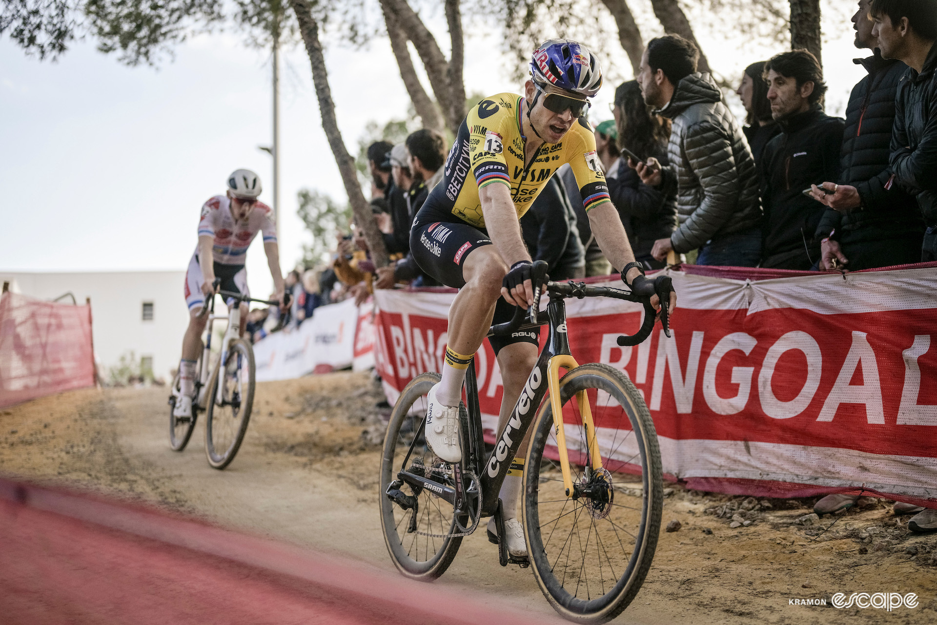 Wout van Aert and Michael Vanthourenhout in the lead during CX World Cup Benidorm.