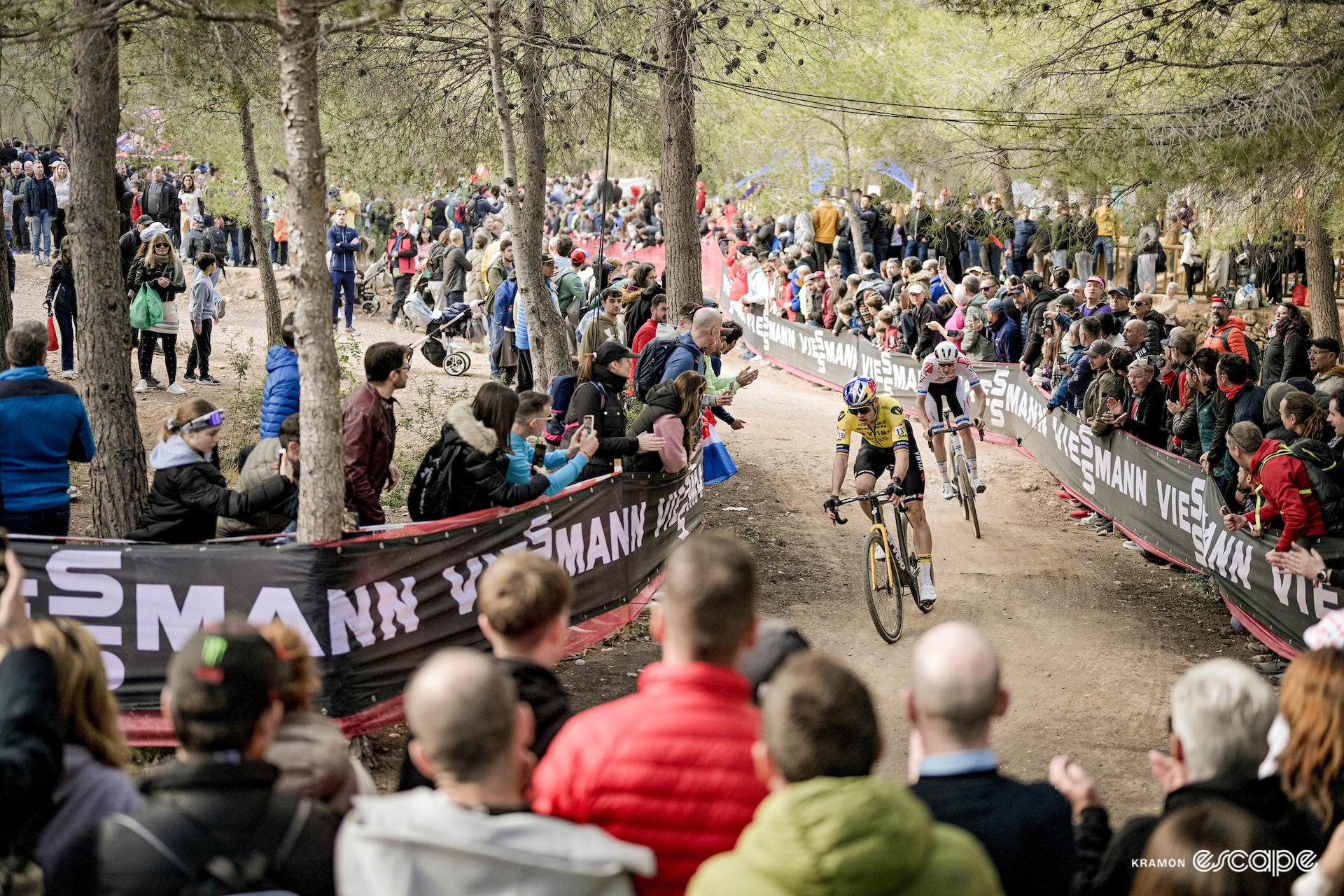 Wout van Aert and Michael Vanthourenhout during CX World Cup Benidorm.