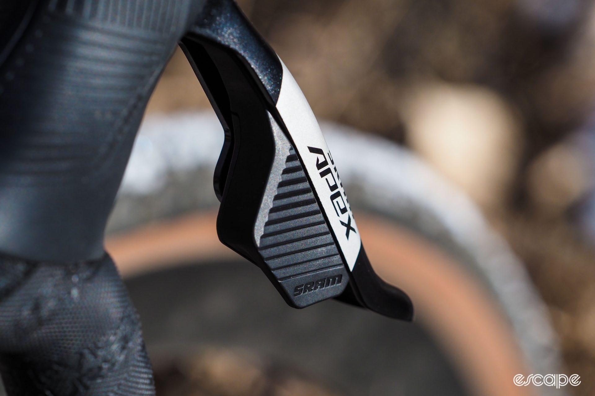 SRAM Apex AXS XPLR lever shift paddle texture