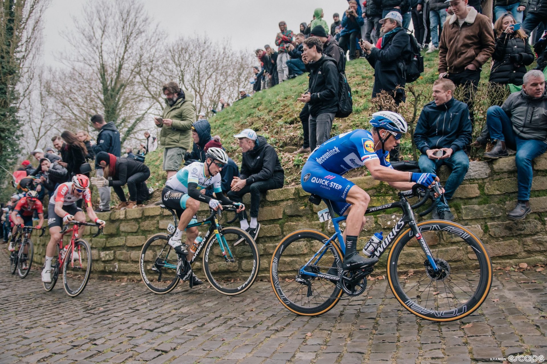 Zdeněk Štybar en route to victory at the Omloop Het Nieuwsblad.