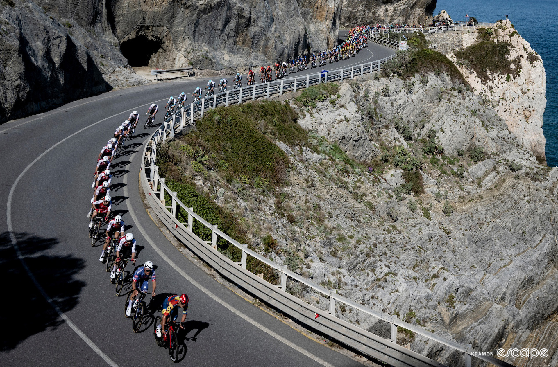 The peloton during Milan-San Remo 2024.