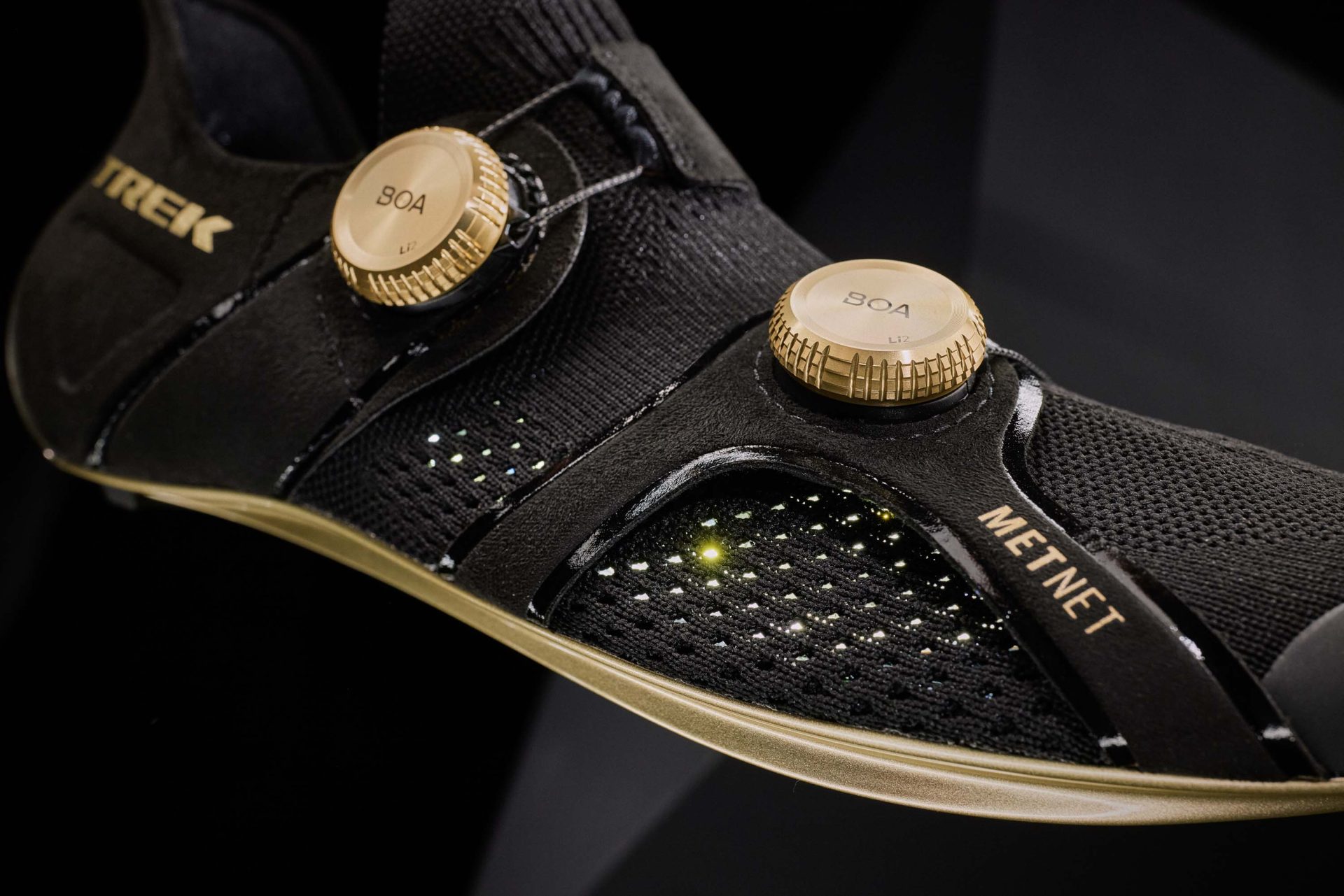 Trek RSL Knit road shoe gold detail