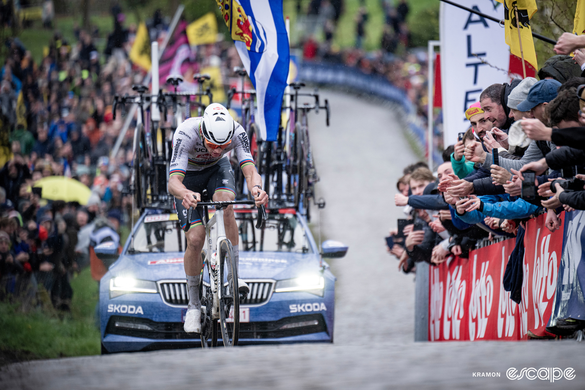 Mathieu van der Poel at the Tour of Flanders.