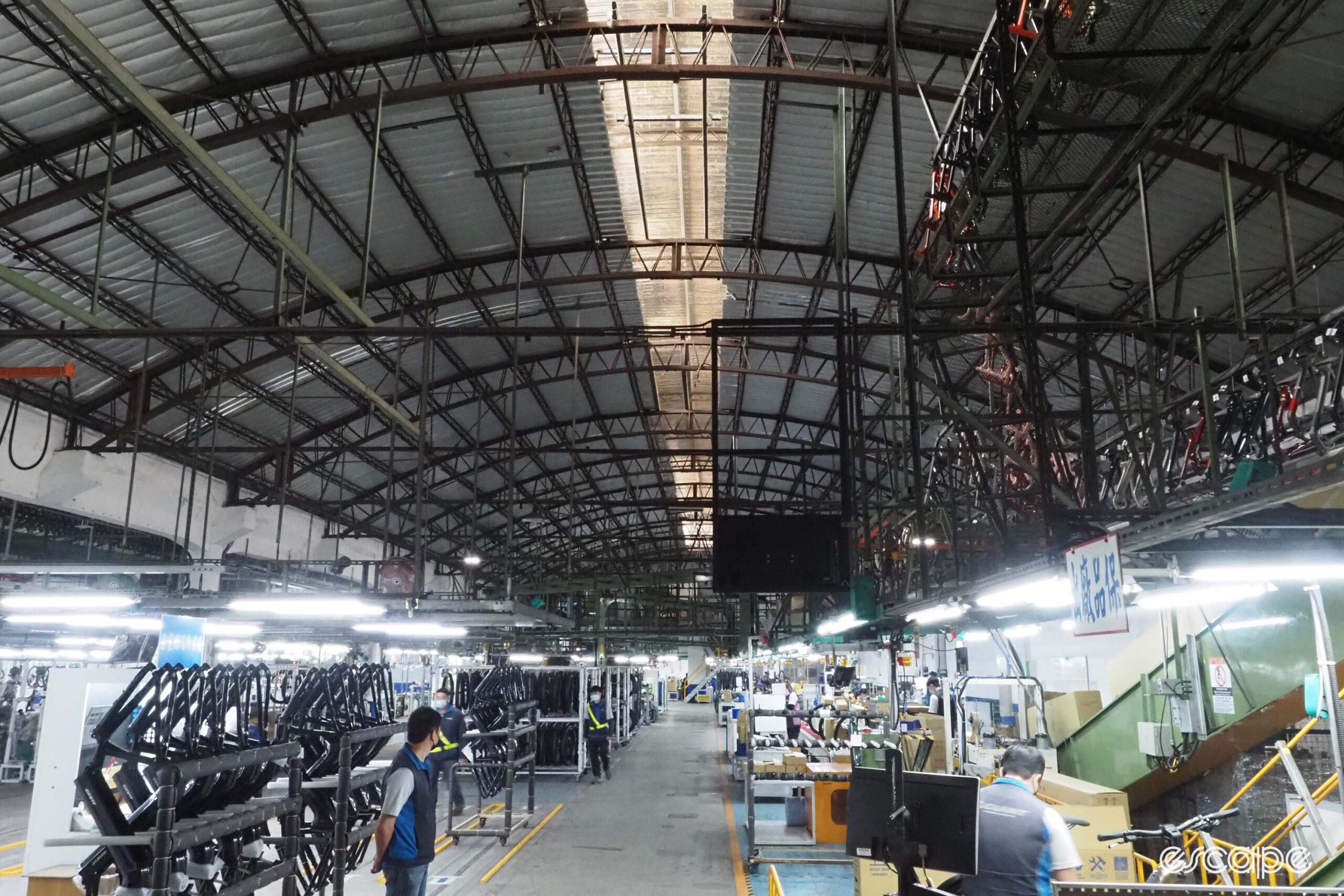 Giant carbon factory tour bicycle assembly area