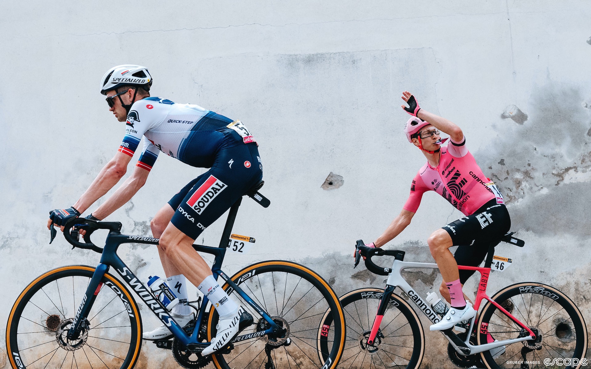 Kasper Asgreen and Neilson Powless at the Tour de France.