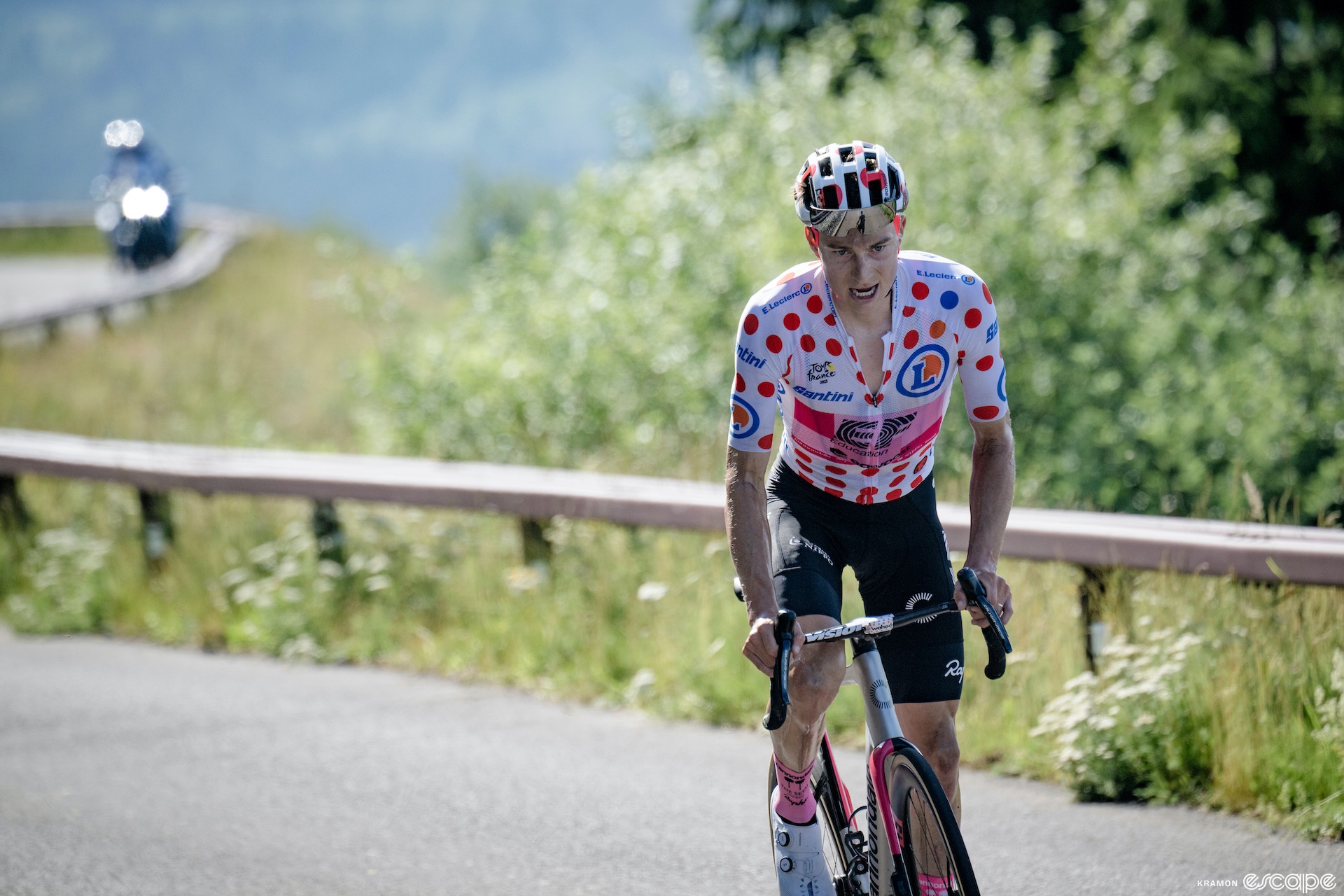 Neilson Powless in the polka dot jersey.