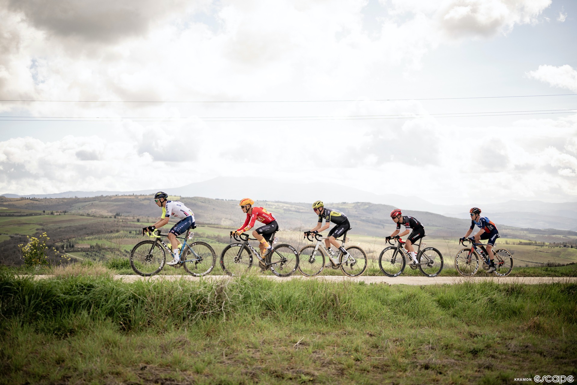 The breakaway at Strade Bianche.