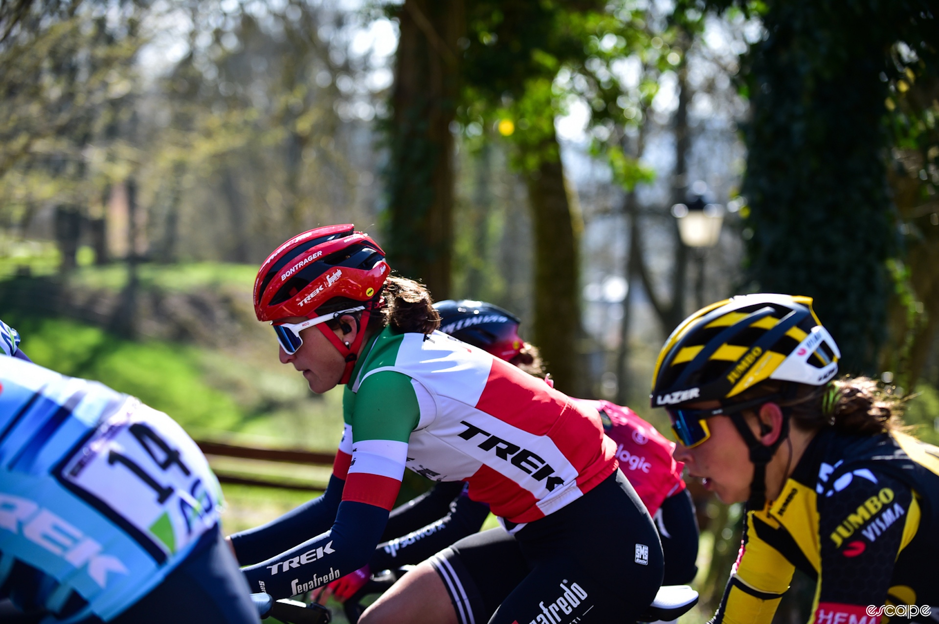 Elisa Longo Borghini in the peloton