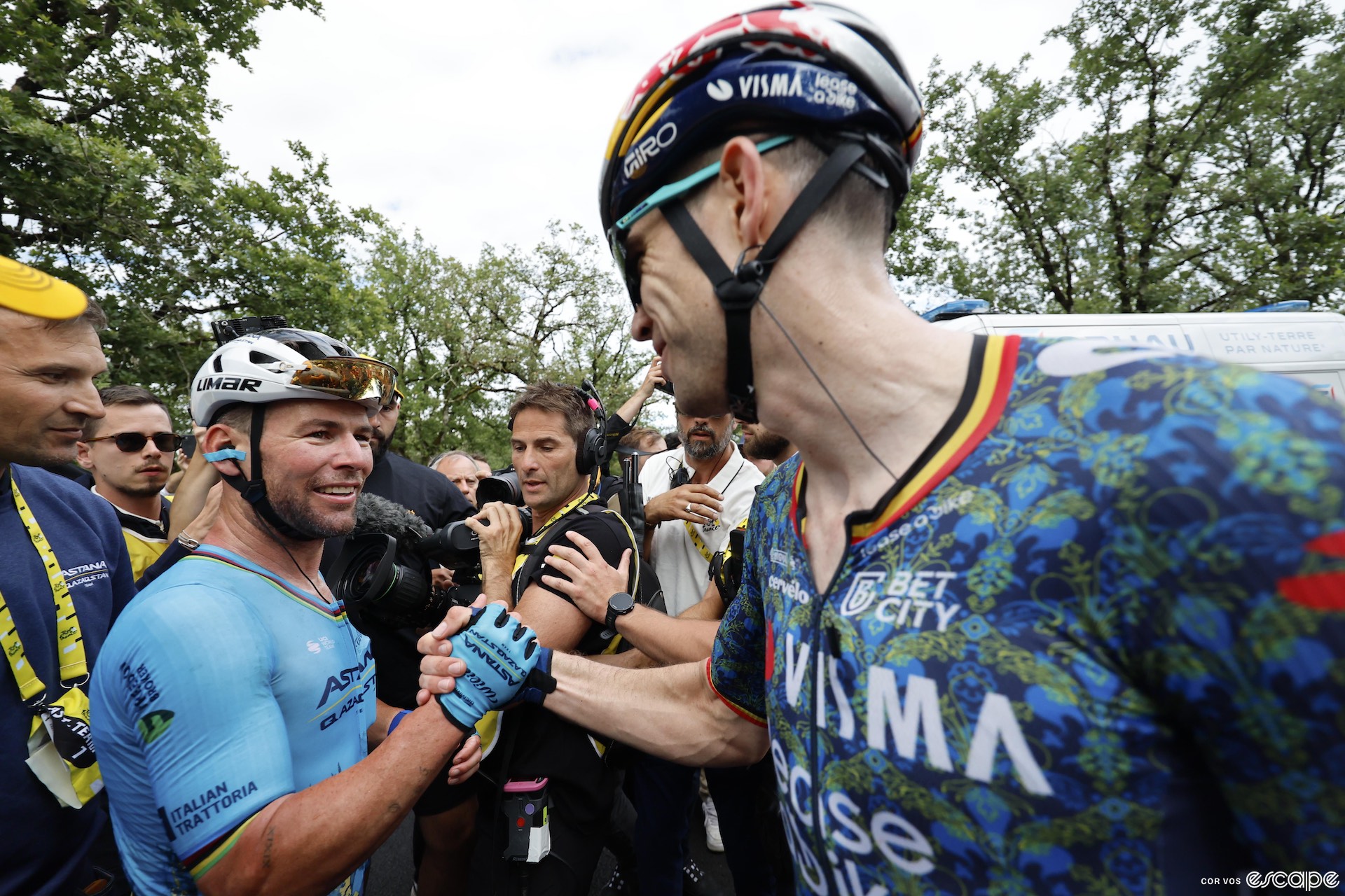 Wout van Aert and Mark Cavendish.