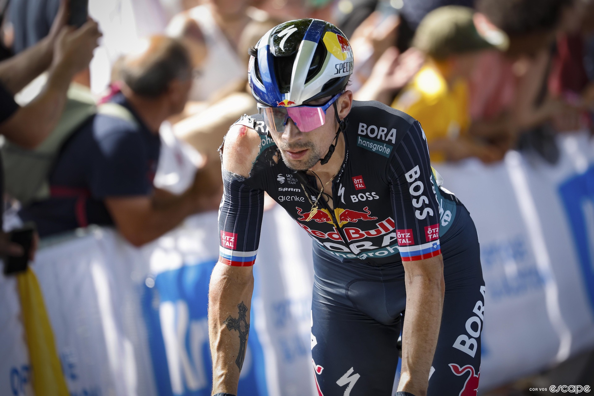 Primož Roglič on stage 12 of the Tour de France.