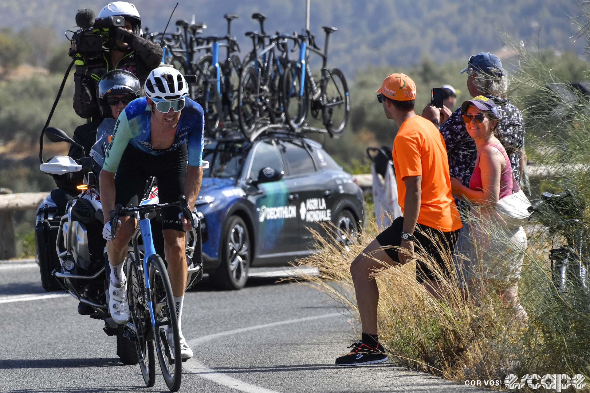 Ben O'Connor on stage 6 of the Vuelta a España.