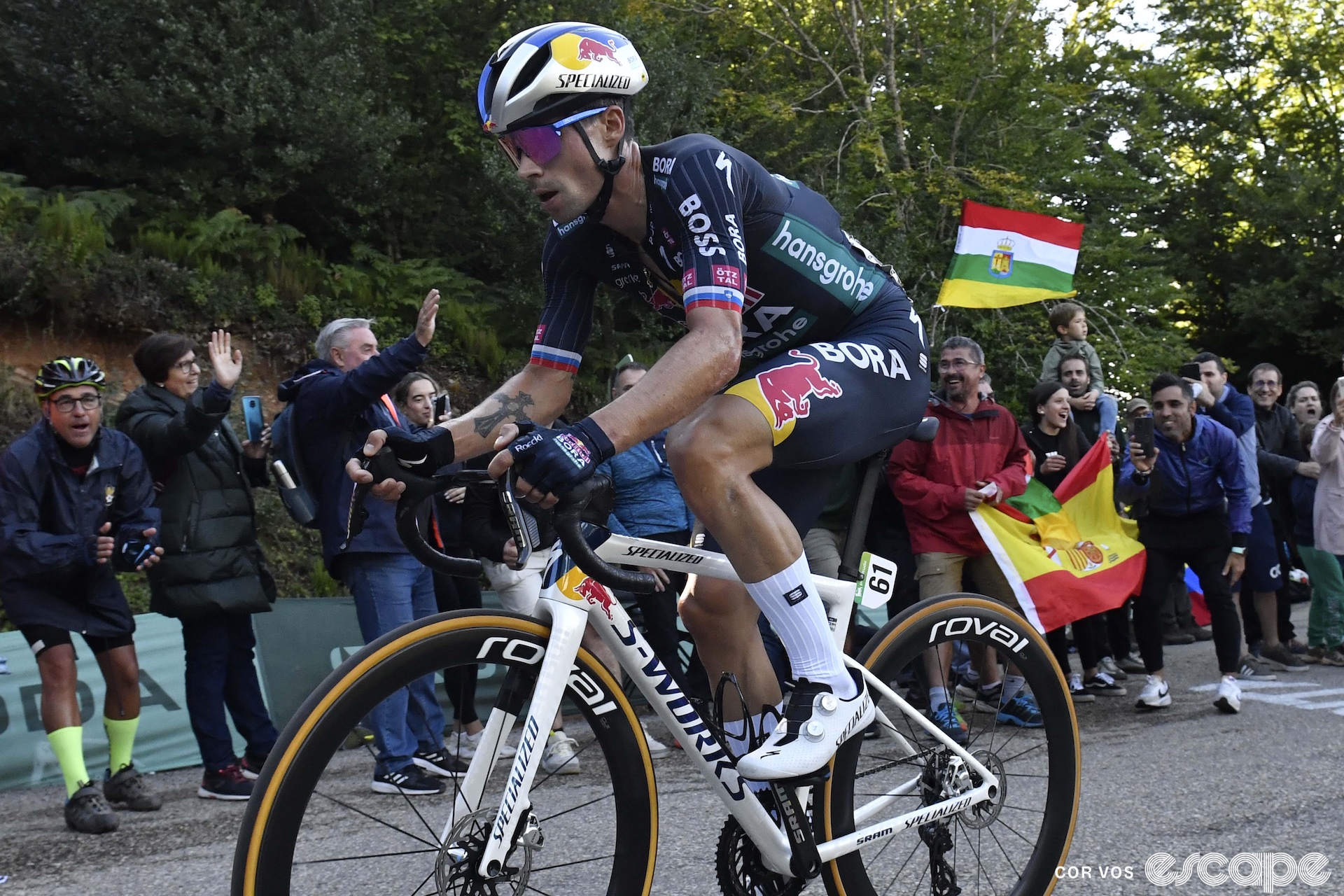 Primož Roglič on stage 19 of the Vuelta a España.