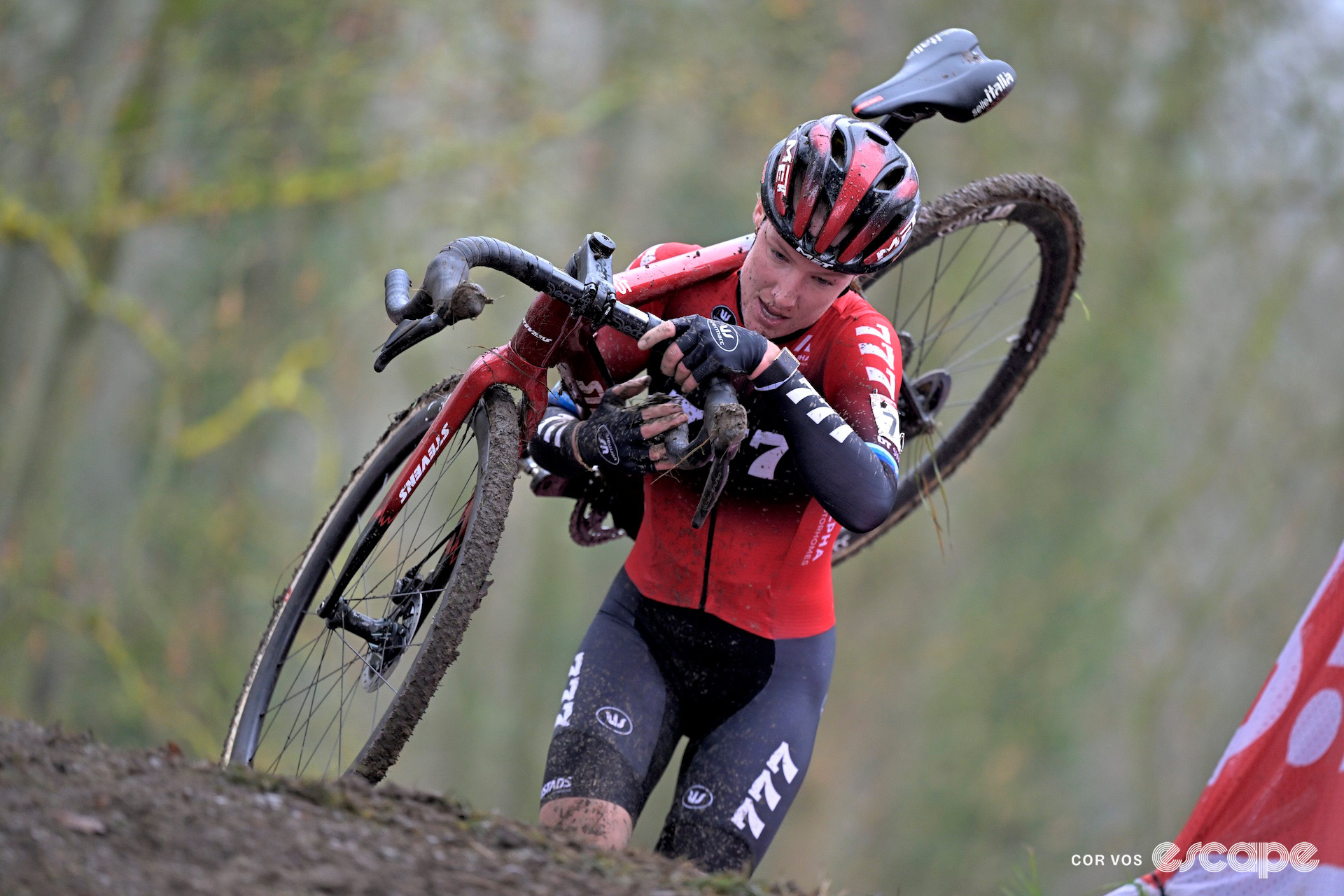 Annemarie Worst during cyclocross World Cup Hulst.