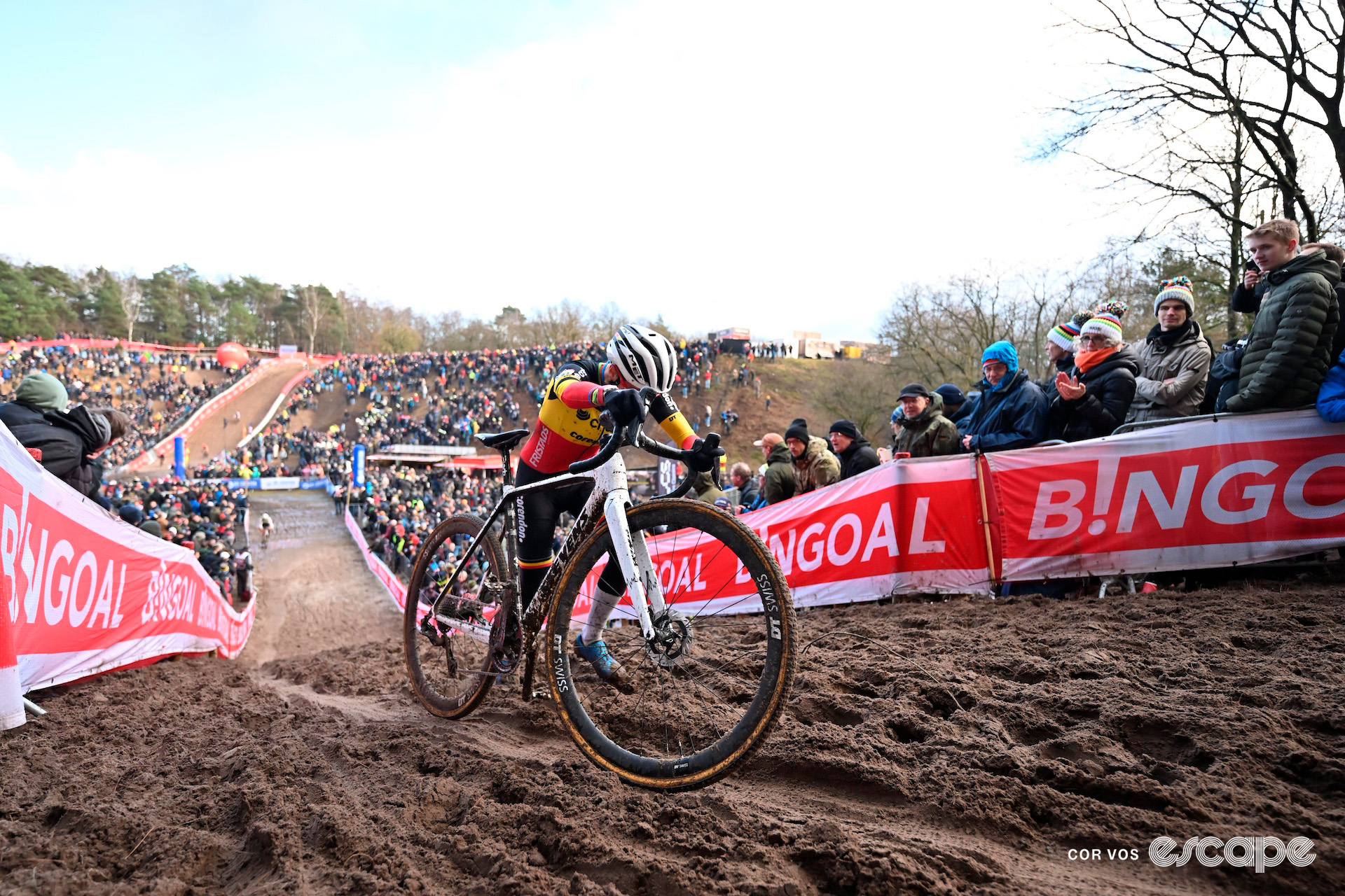 Belgian national champion Sanne Cant during cyclocross World Cup Zonhoven.