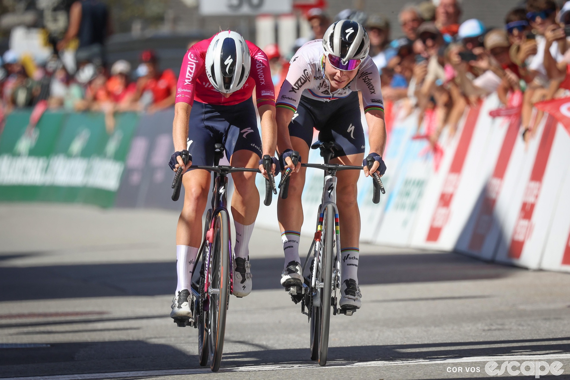 Demi Vollering and Lotte Kopecky at the Tour de Romandie.