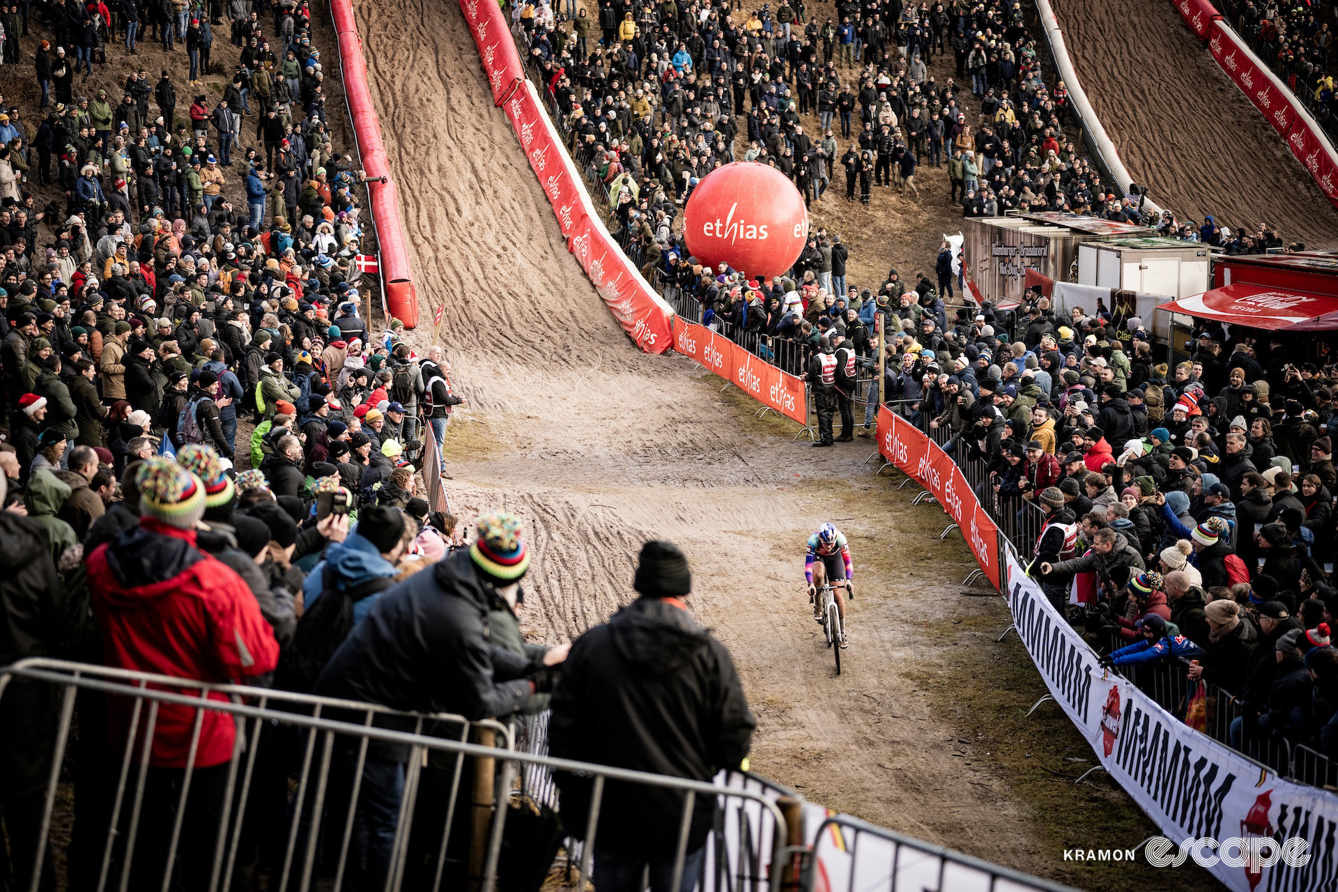 Zoe Backstedt solo during cyclocross World Cup Zonhoven.