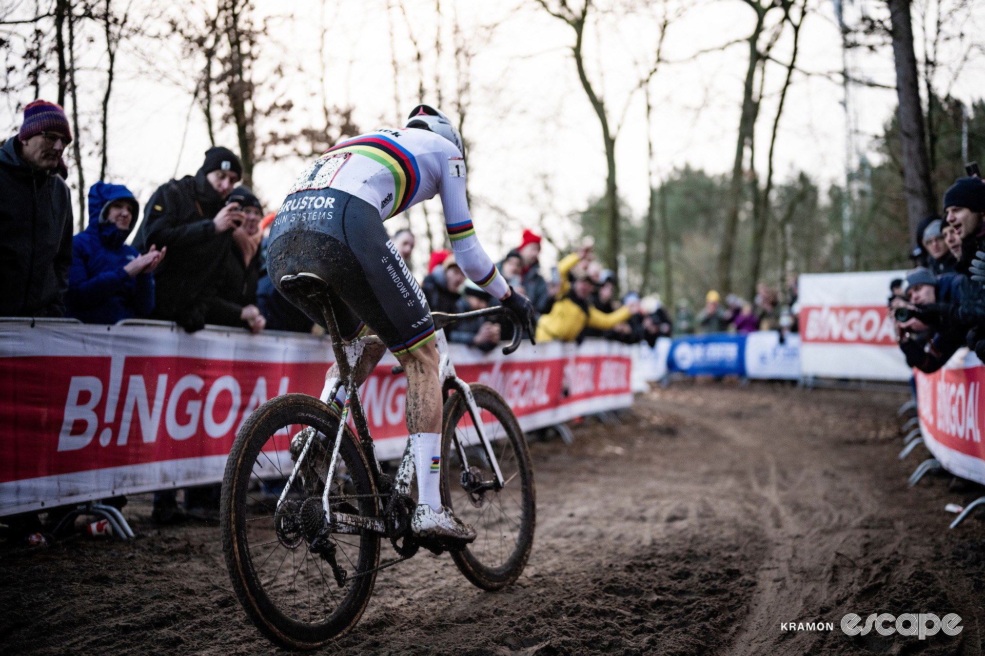 World champion Mathieu van der Poel during cyclocross World Cup Zonhoven.