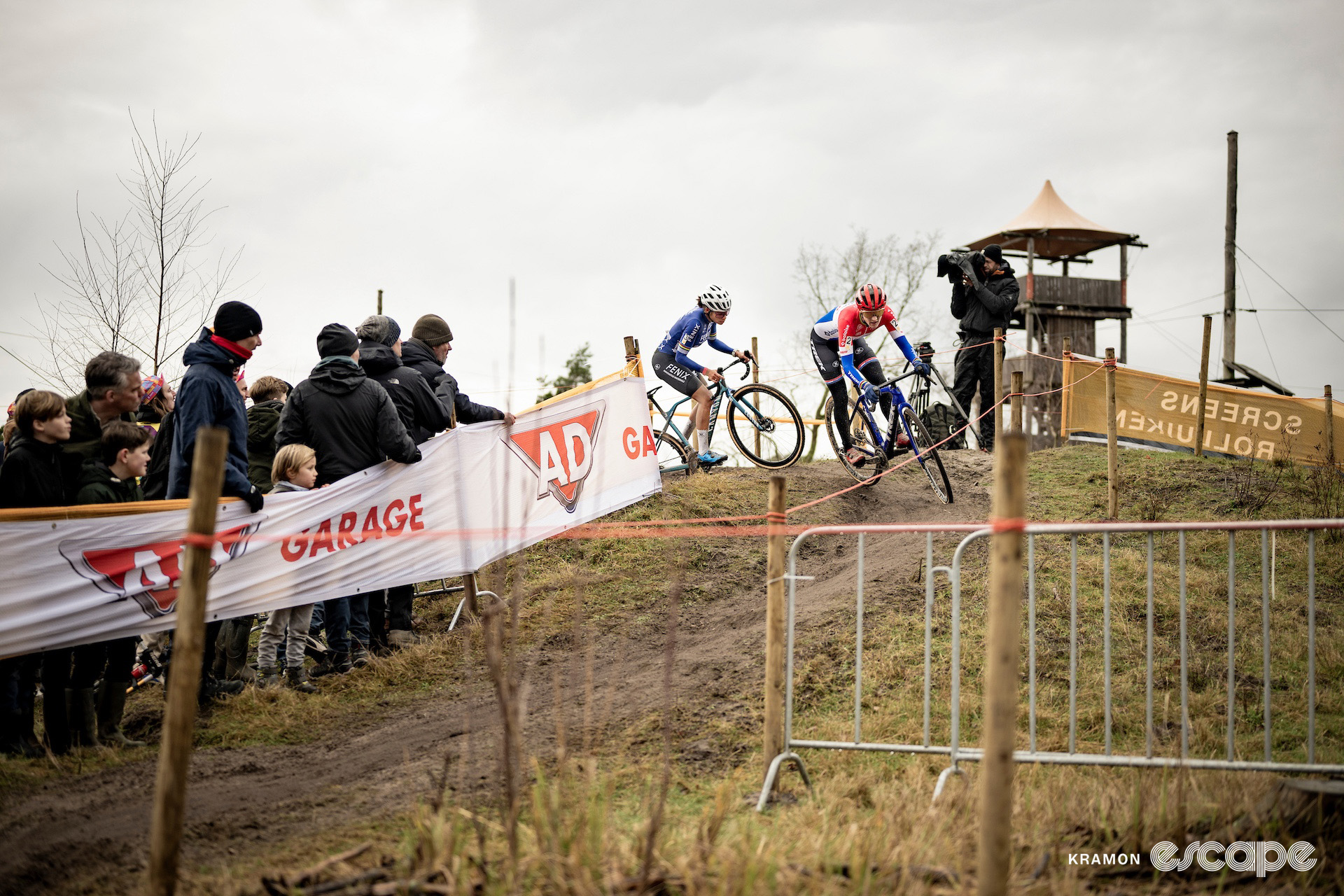 Lucinda Brand and Ceylin del Carmen Alvarado during cyclocross event Superprestige Mol.