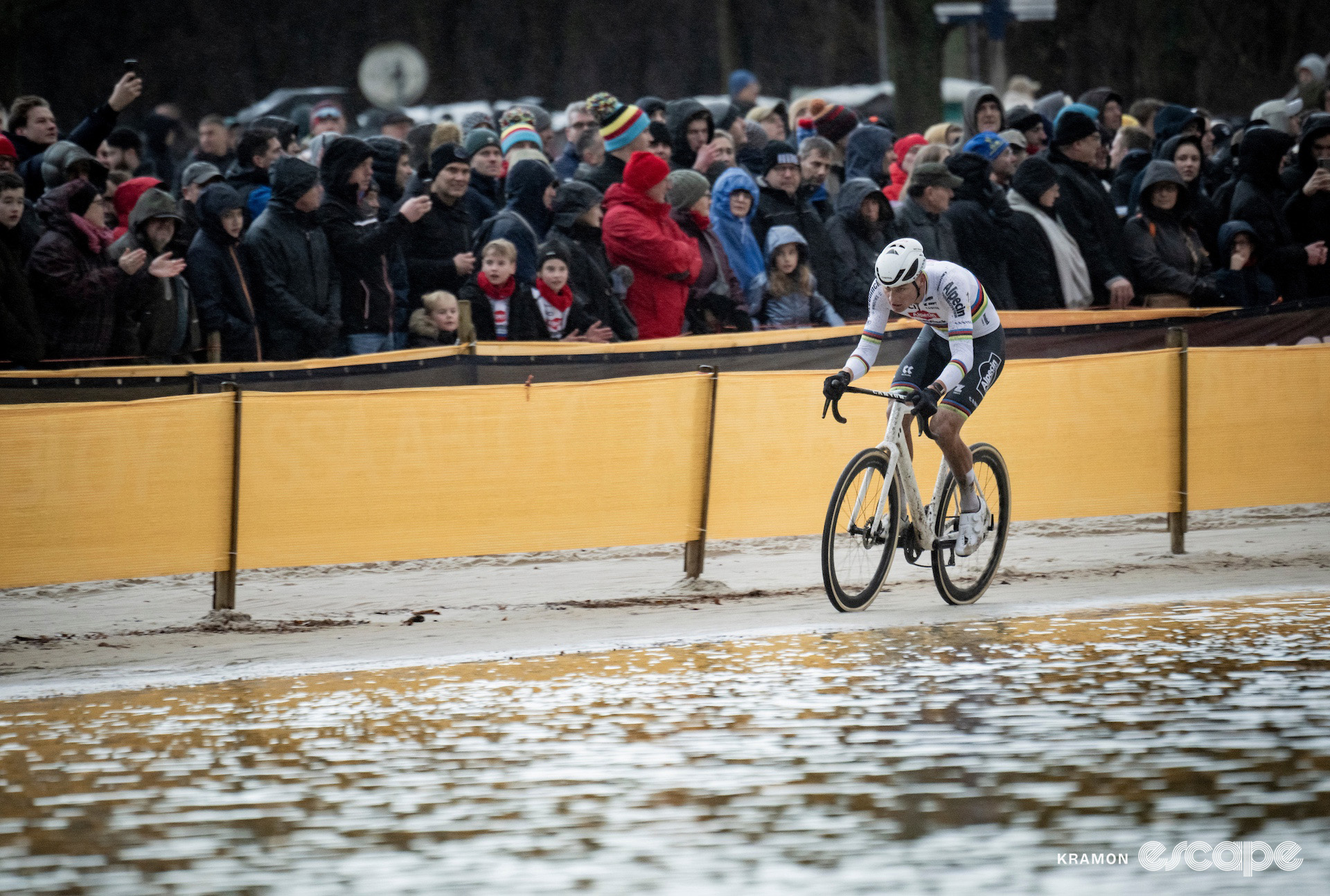 World champion Mathieu van der Poel during cyclocross event Superprestige Mol.