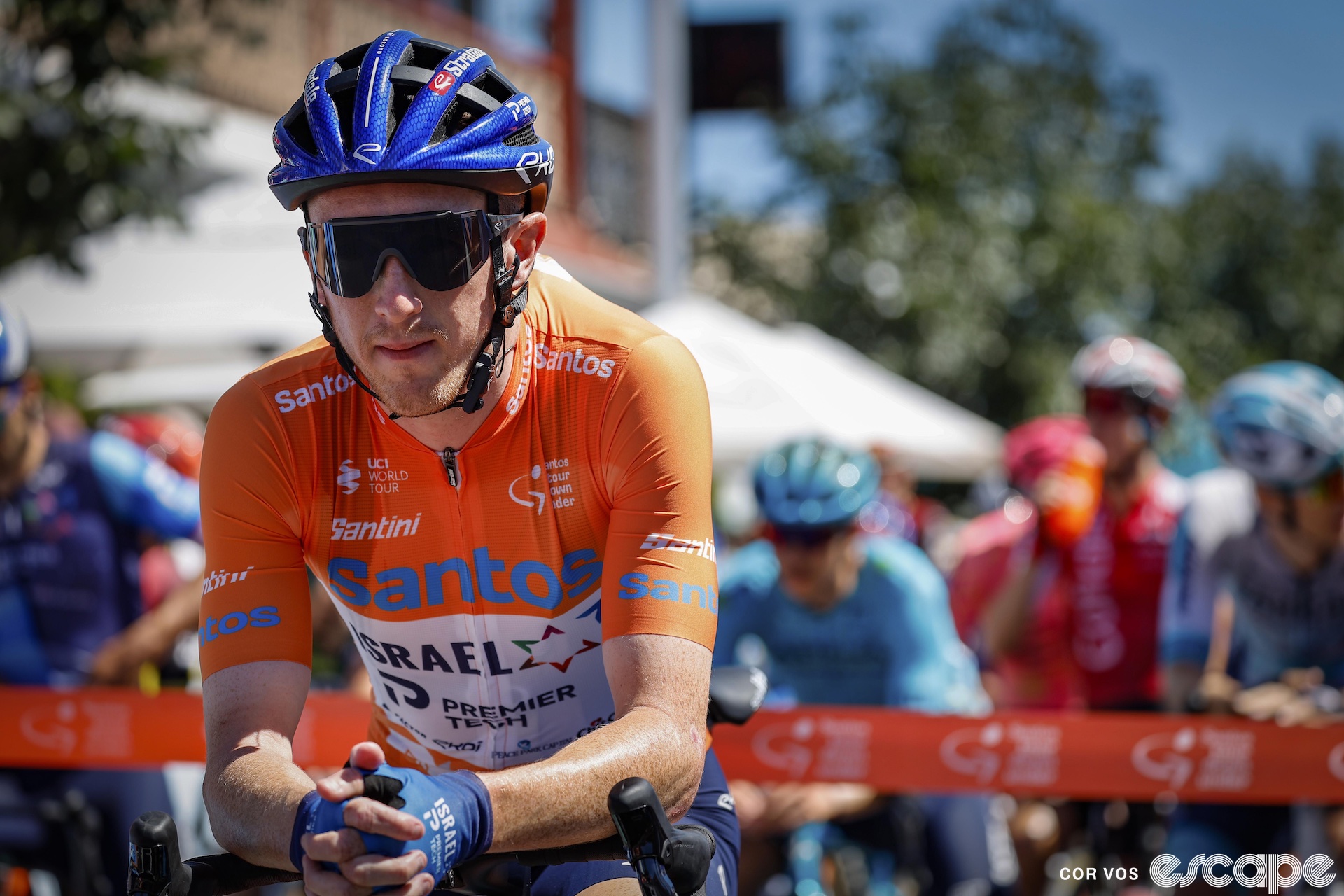 Stevie Williams in the race leader's jersey at the Tour Down Under.