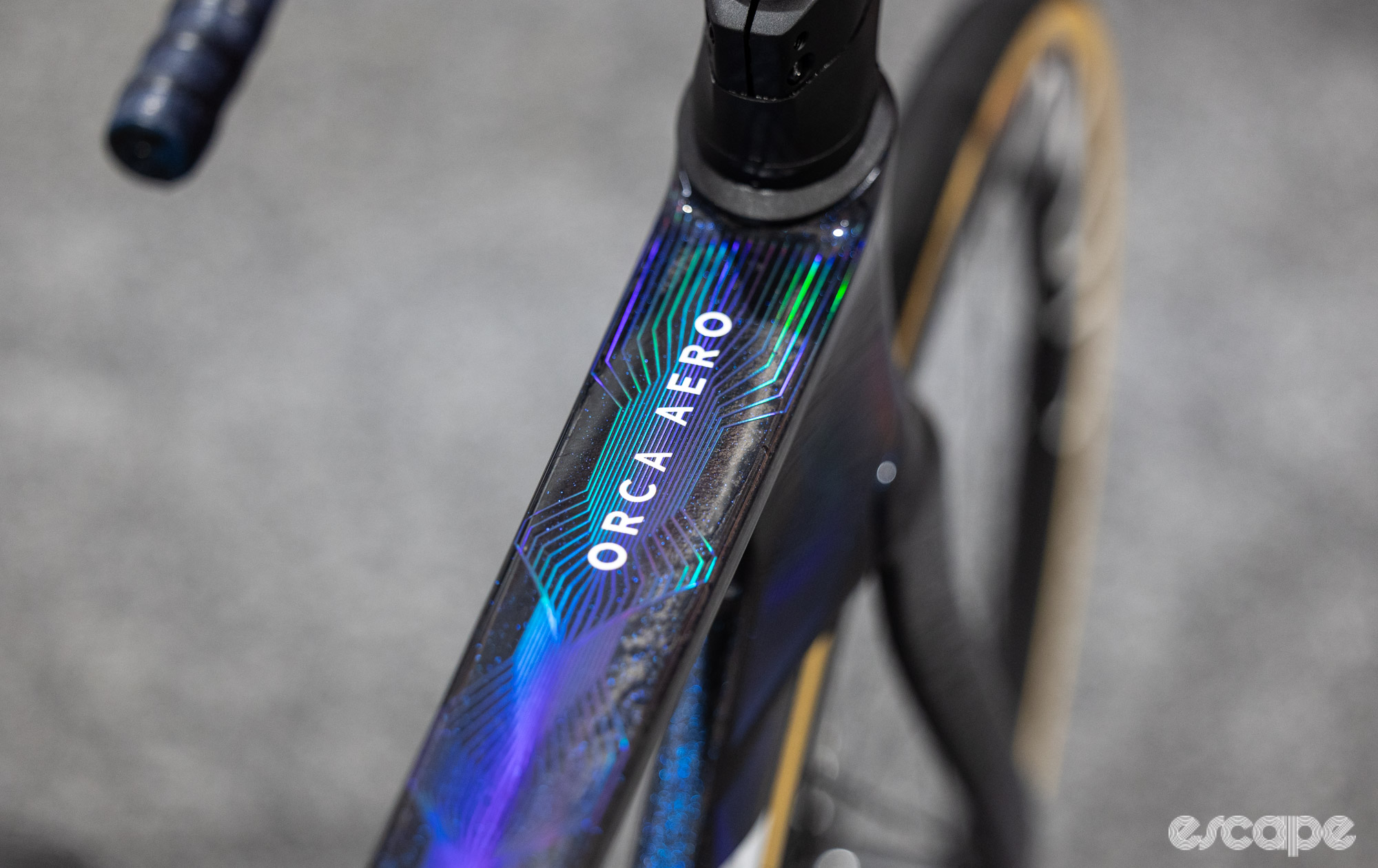 Holographic paint on top tube