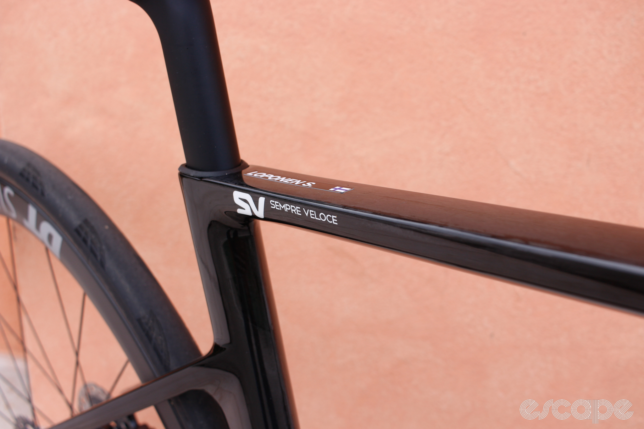 Basso SV toptube "SV" and sempre veloce written on it