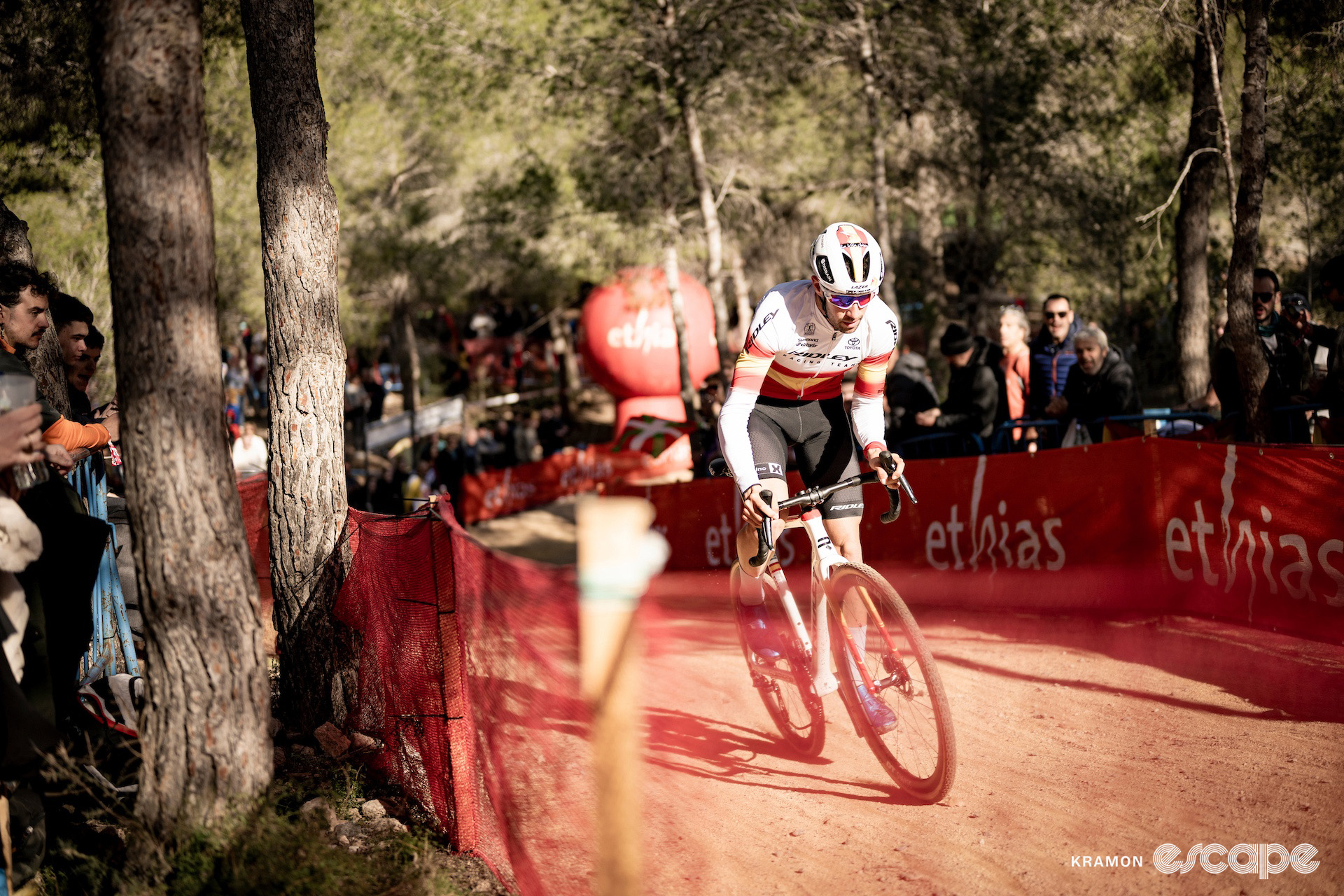 Spanish national champion Felipe Orts during cyclocross World Cup Benidorm.