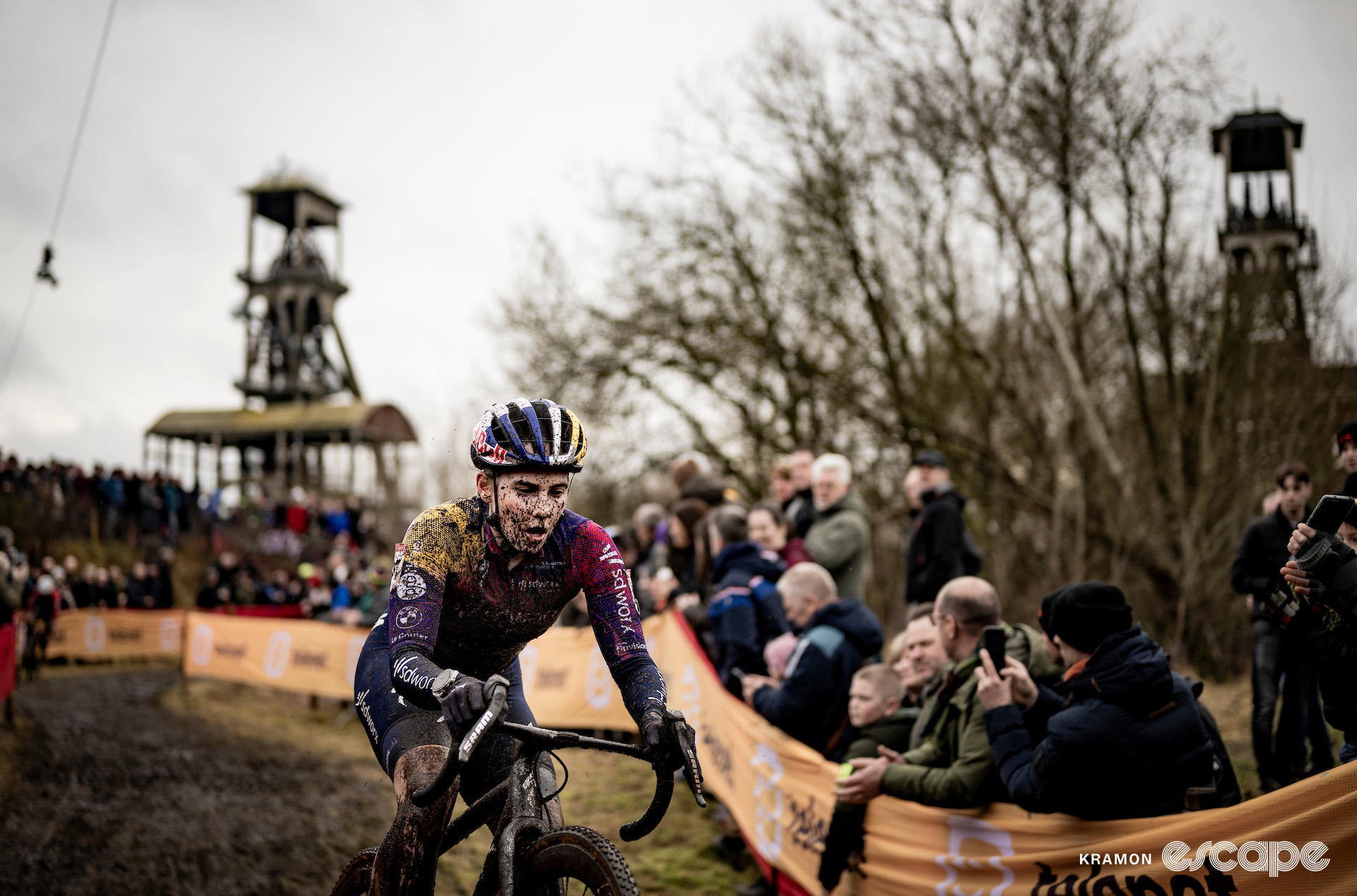 Blanka Vas alone during cyclocross World Cup Maasmechelen.