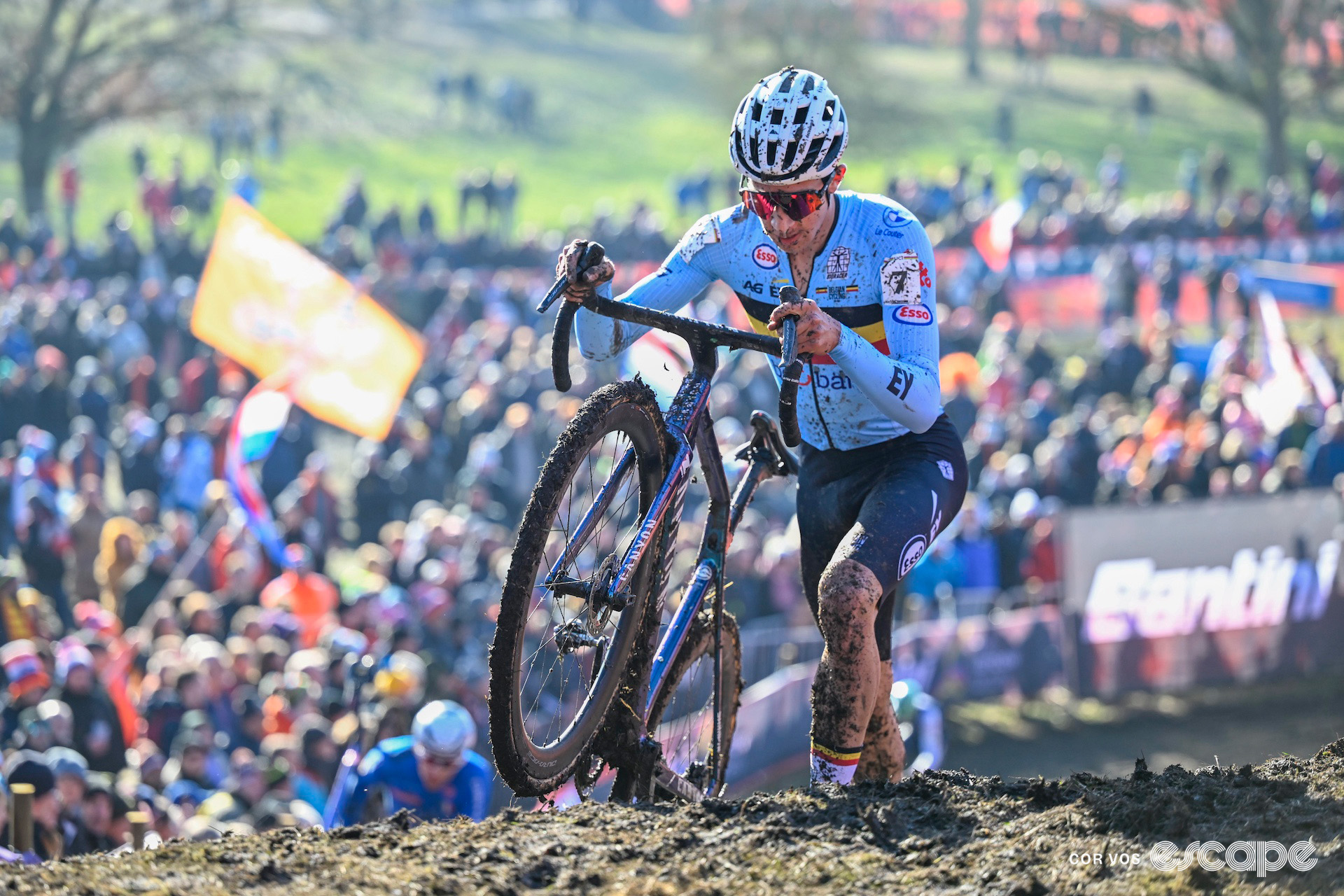 Belgian Jente Michels during the 2025 under-23 men's cyclocross World Championships.