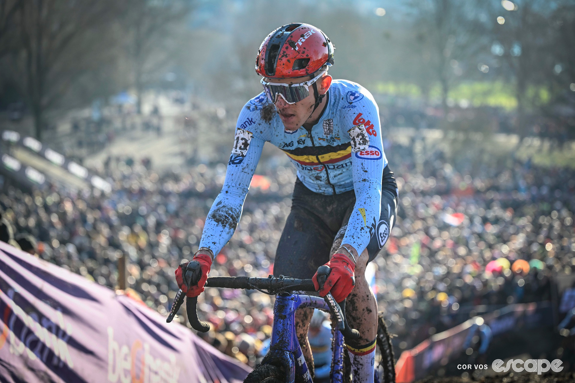 Belgium's Thibau Nys during the 2025 elite men's cyclocross World Championships.