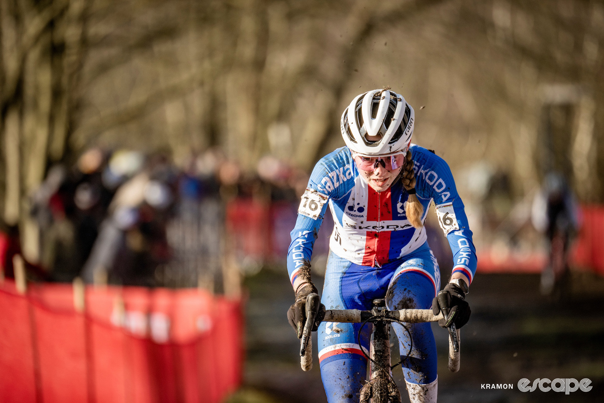 Czech rider Barbora Bukovská during the 2025 junior women's cyclocross World Championships.